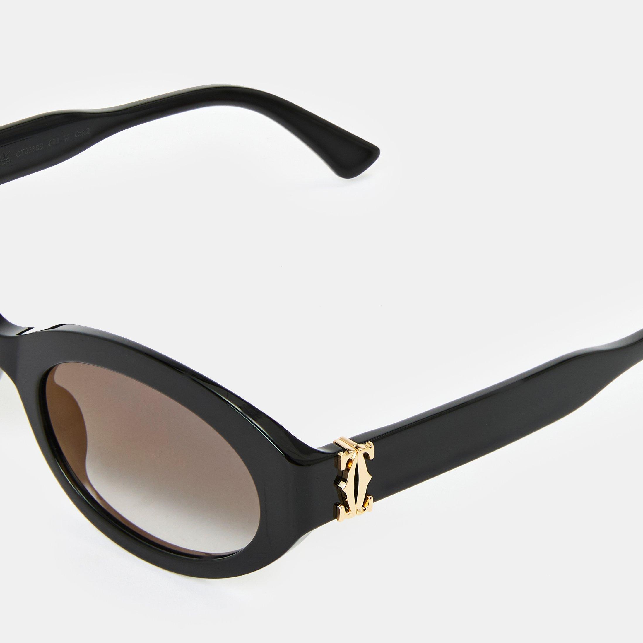 Black/Grey - Cartier - Cartier CT0588S Womens Oval Sunglasses - 3