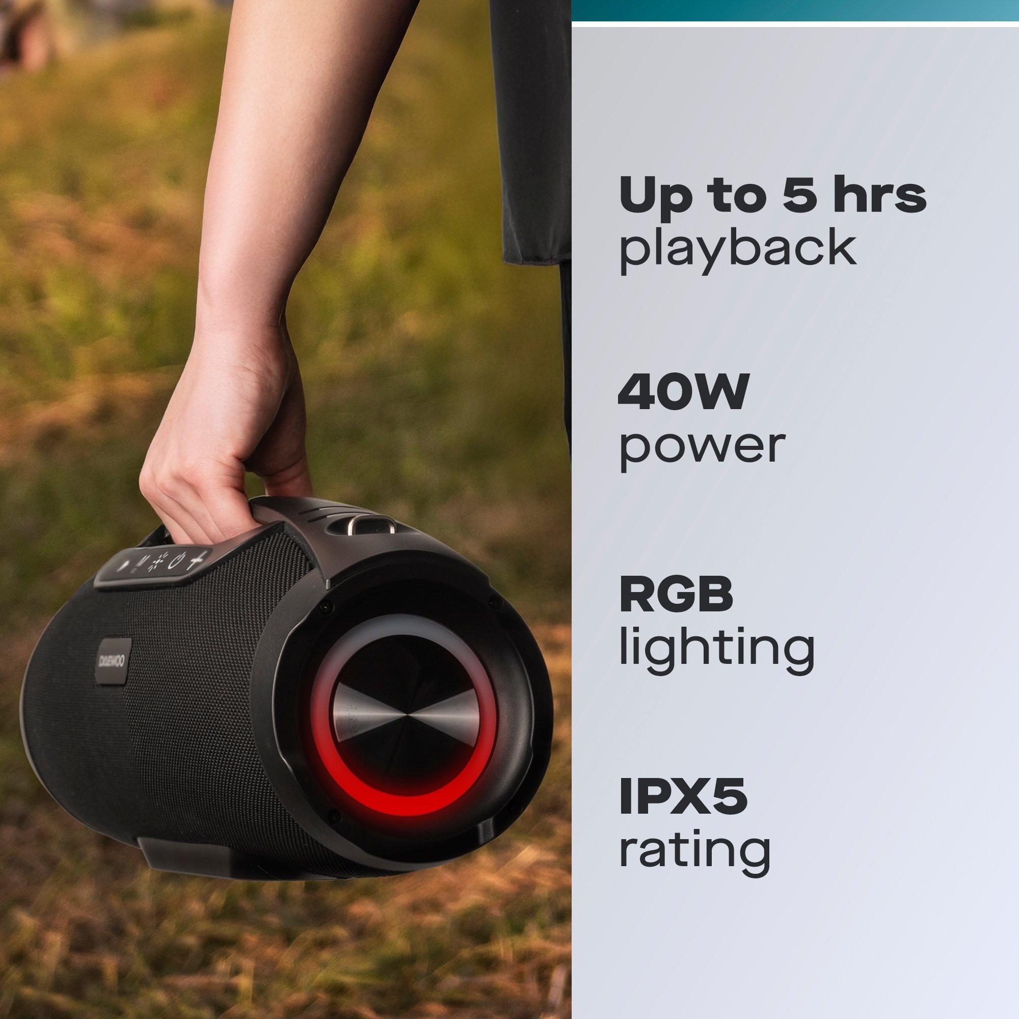 Black - Daewoo Electricals - PULSE PARTY SINGLE 6.5 INCH LED PARTY SPEAKER - 2