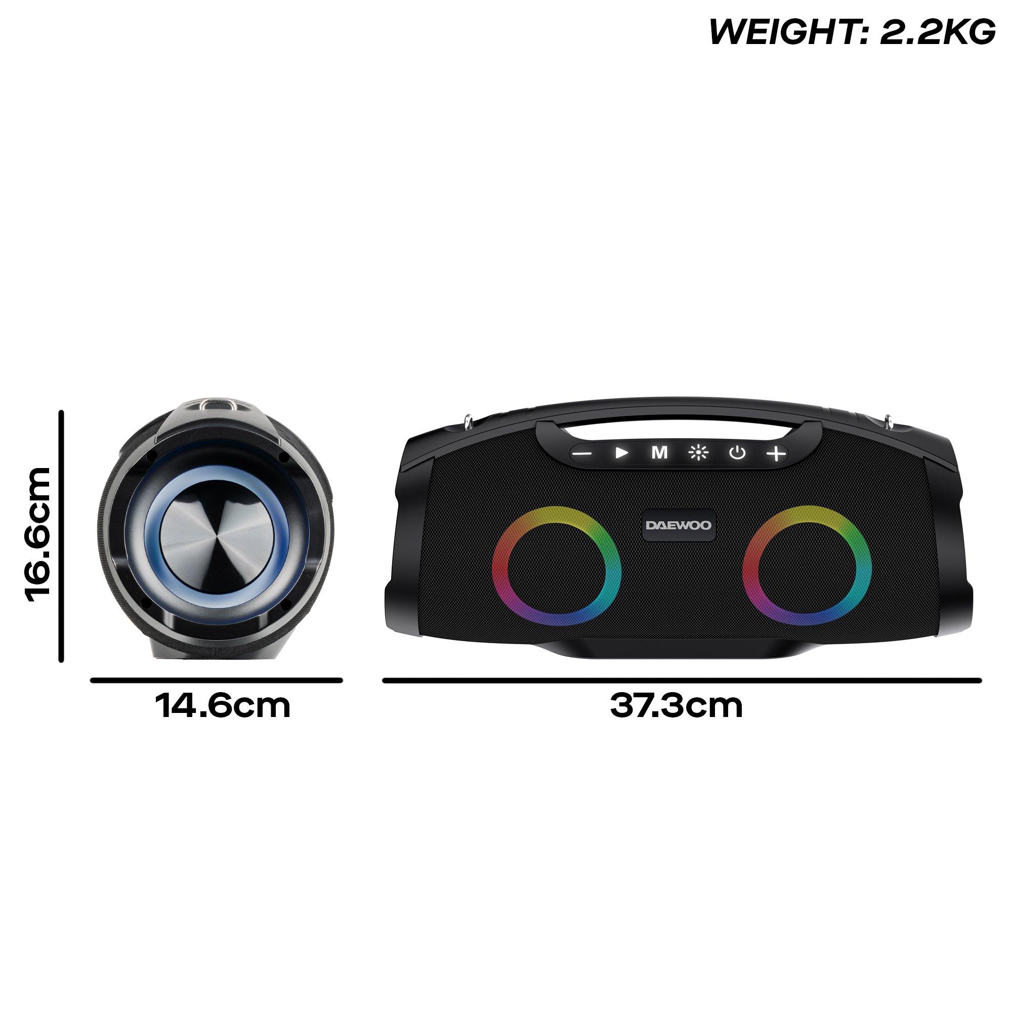 Black - Daewoo Electricals - PULSE PARTY SINGLE 6.5 INCH LED PARTY SPEAKER - 6