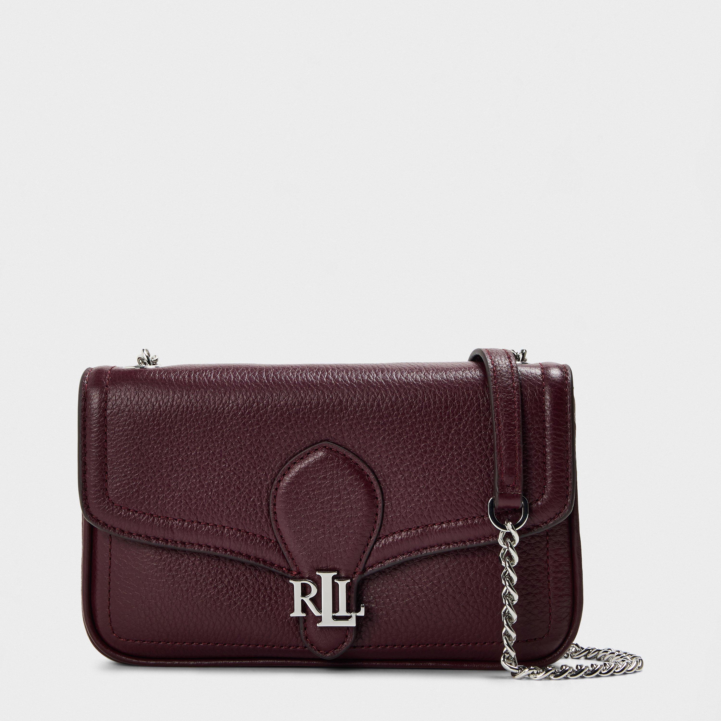 DARK GARNET - Lauren by Ralph Lauren - Women's Real Leather Bradley Wallet On Chain - 1