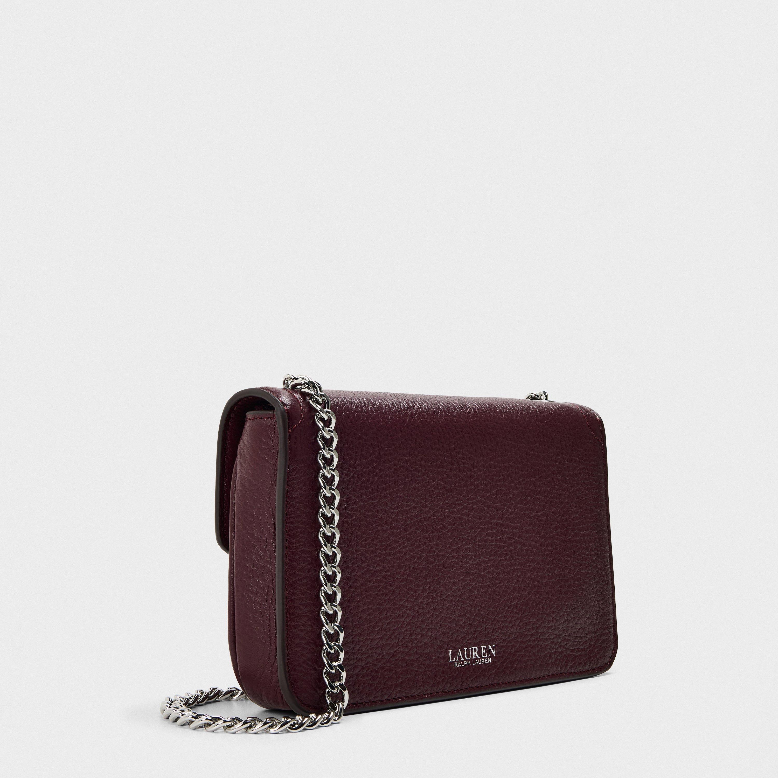 DARK GARNET - Lauren by Ralph Lauren - Women's Real Leather Bradley Wallet On Chain - 2