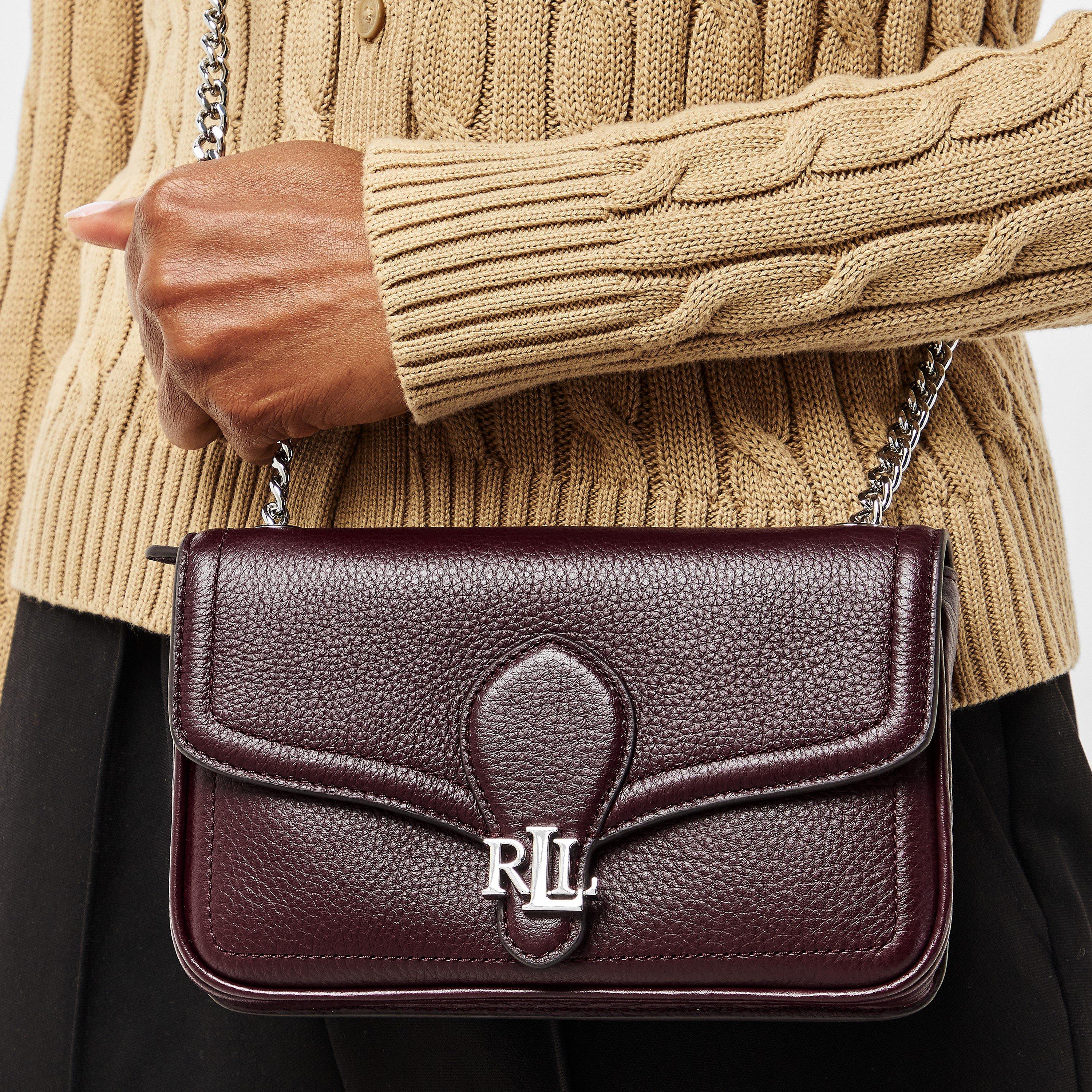 DARK GARNET - Lauren by Ralph Lauren - Women's Real Leather Bradley Wallet On Chain - 3