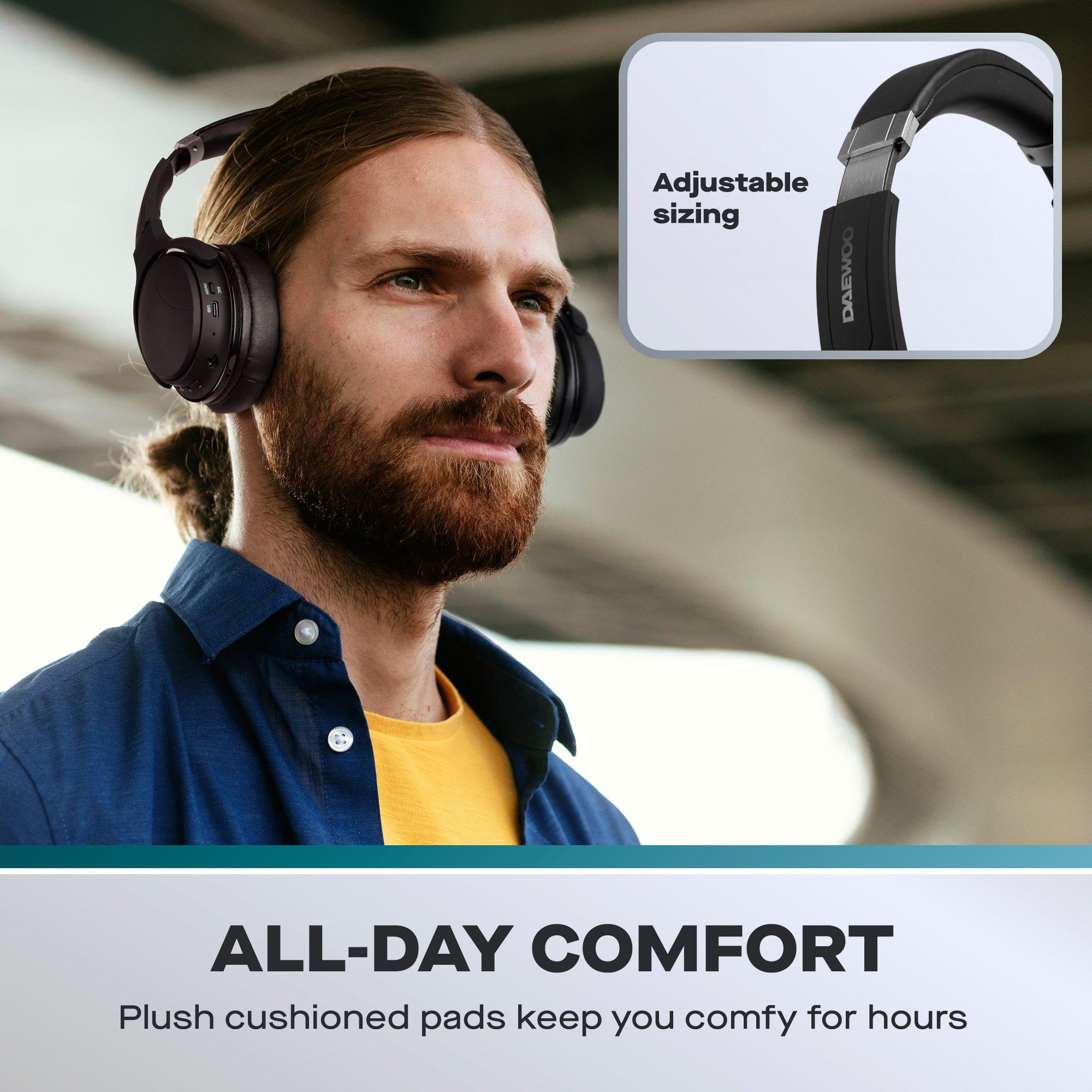 Black - Daewoo Electricals - Sonic Beat Noise Cancelling Bluetooth Headphones w - 4