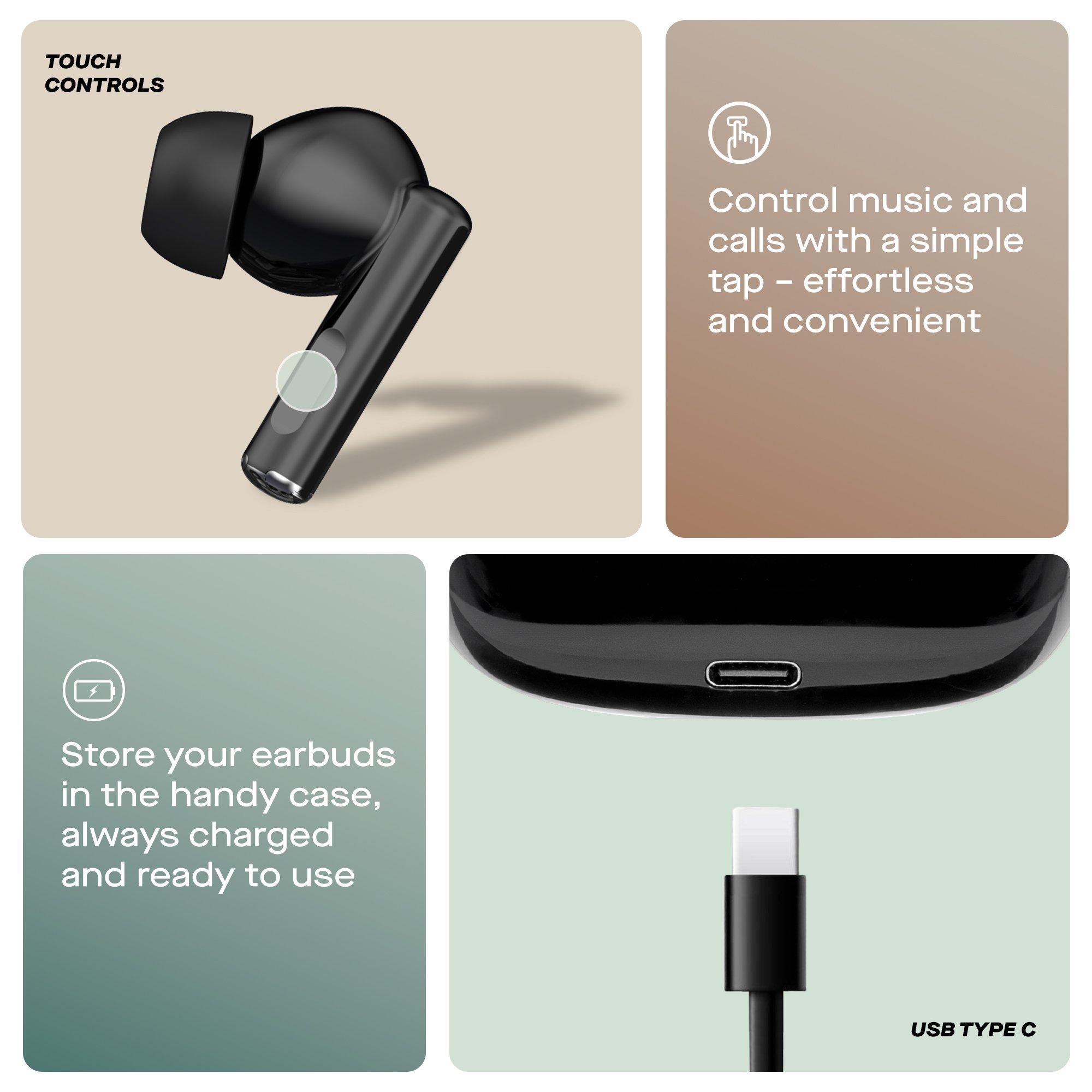 Black - Daewoo Electricals - Black Air Buds True Wireless Bluetooth Earbuds - 3