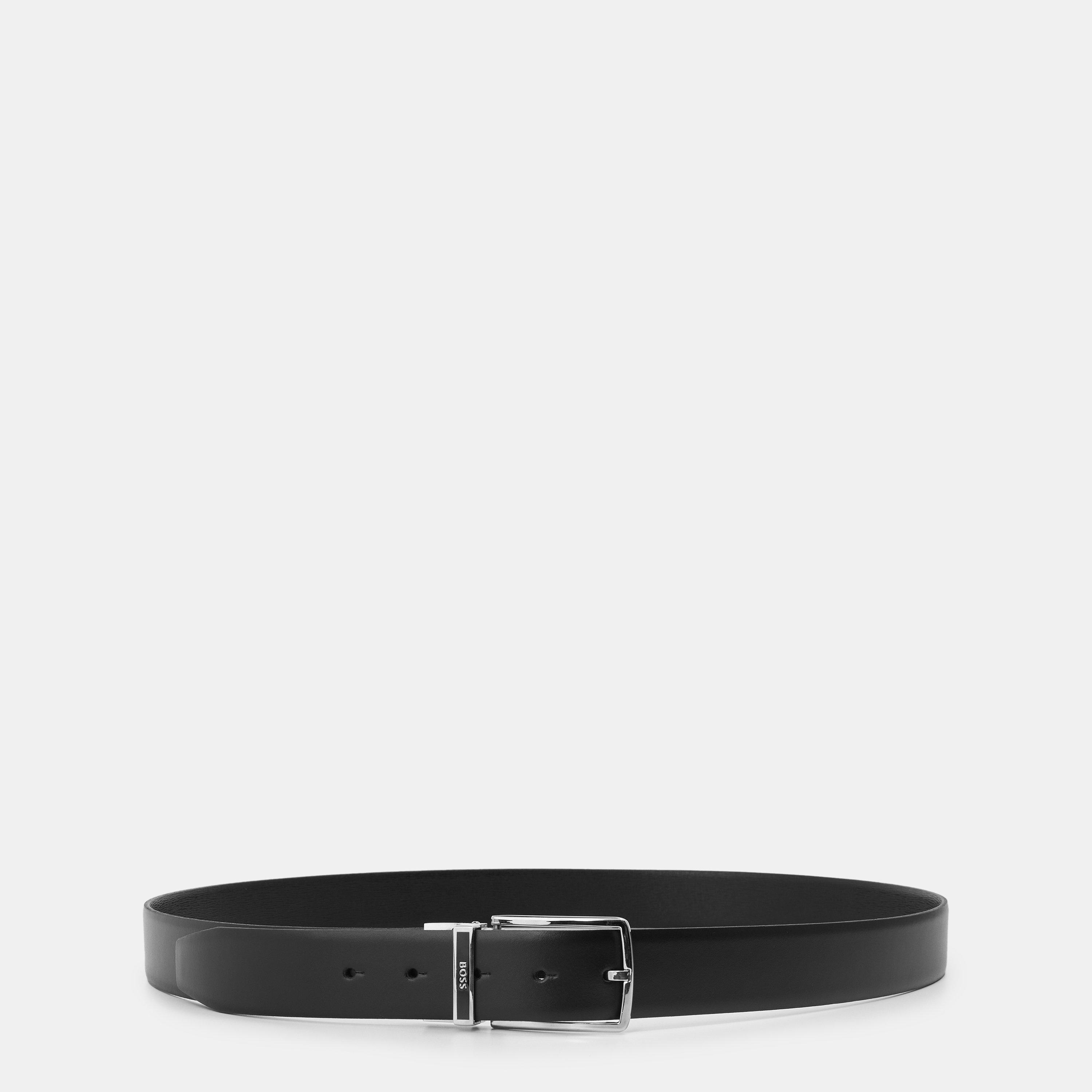 Black - Boss - Men's Genamel Soft Leather Belt - 1
