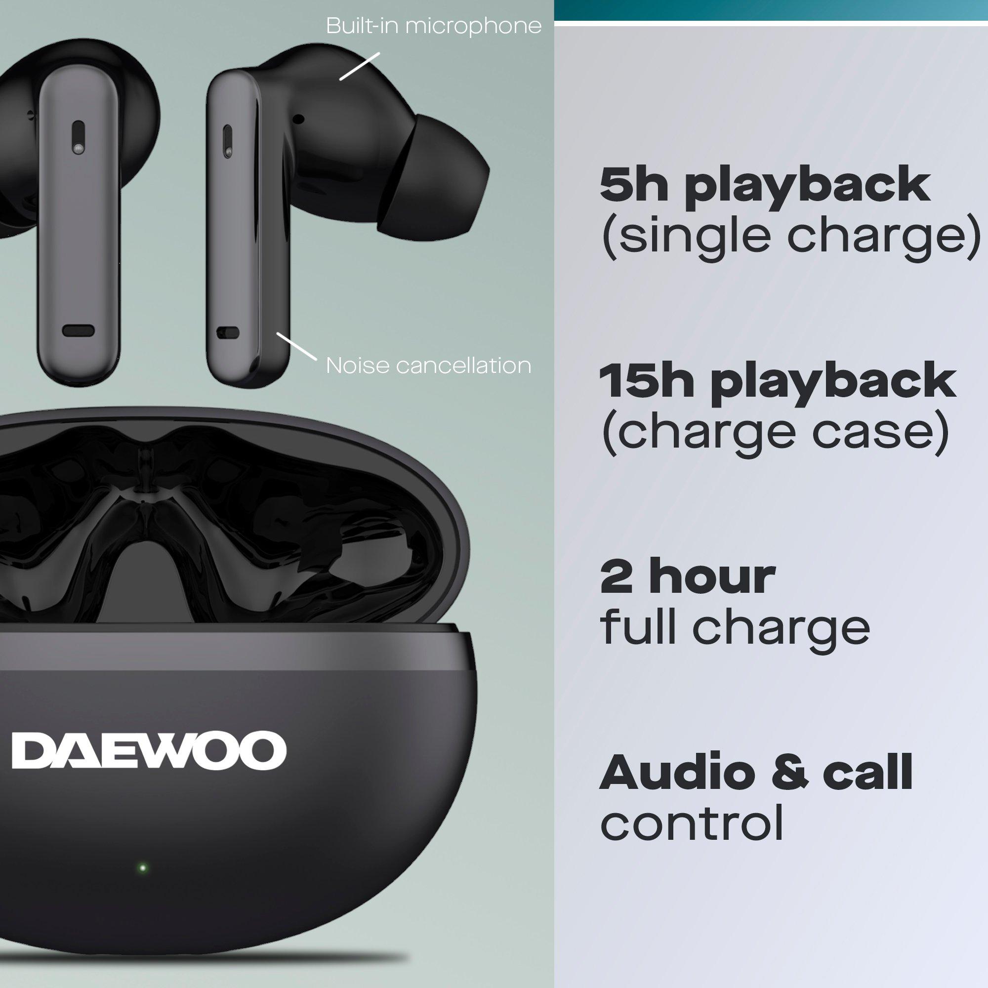 Black - Daewoo Electricals - Black Air Buds Pro Noise Cancelling Bluetooth Earb - 2