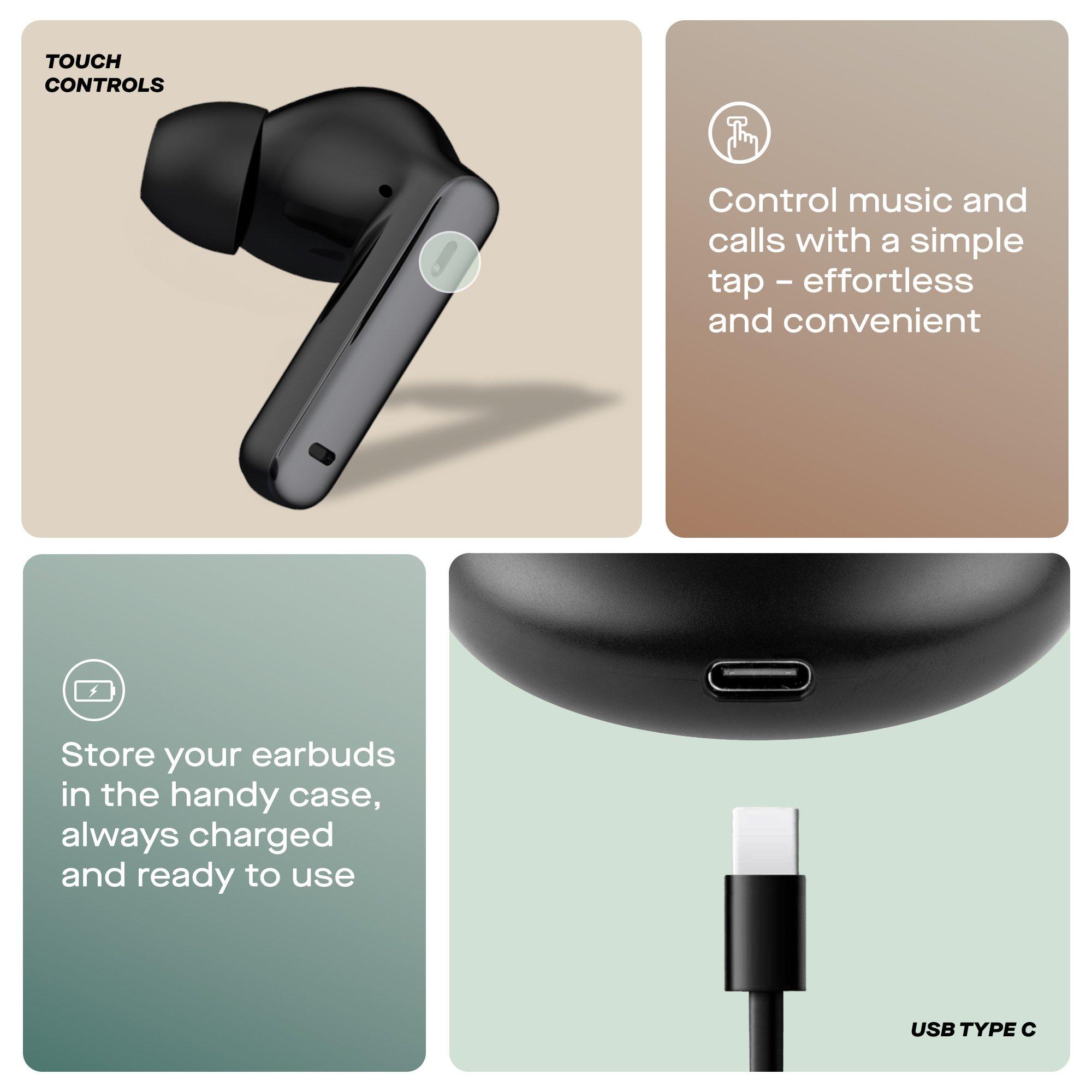 Black - Daewoo Electricals - Black Air Buds Pro Noise Cancelling Bluetooth Earb - 4