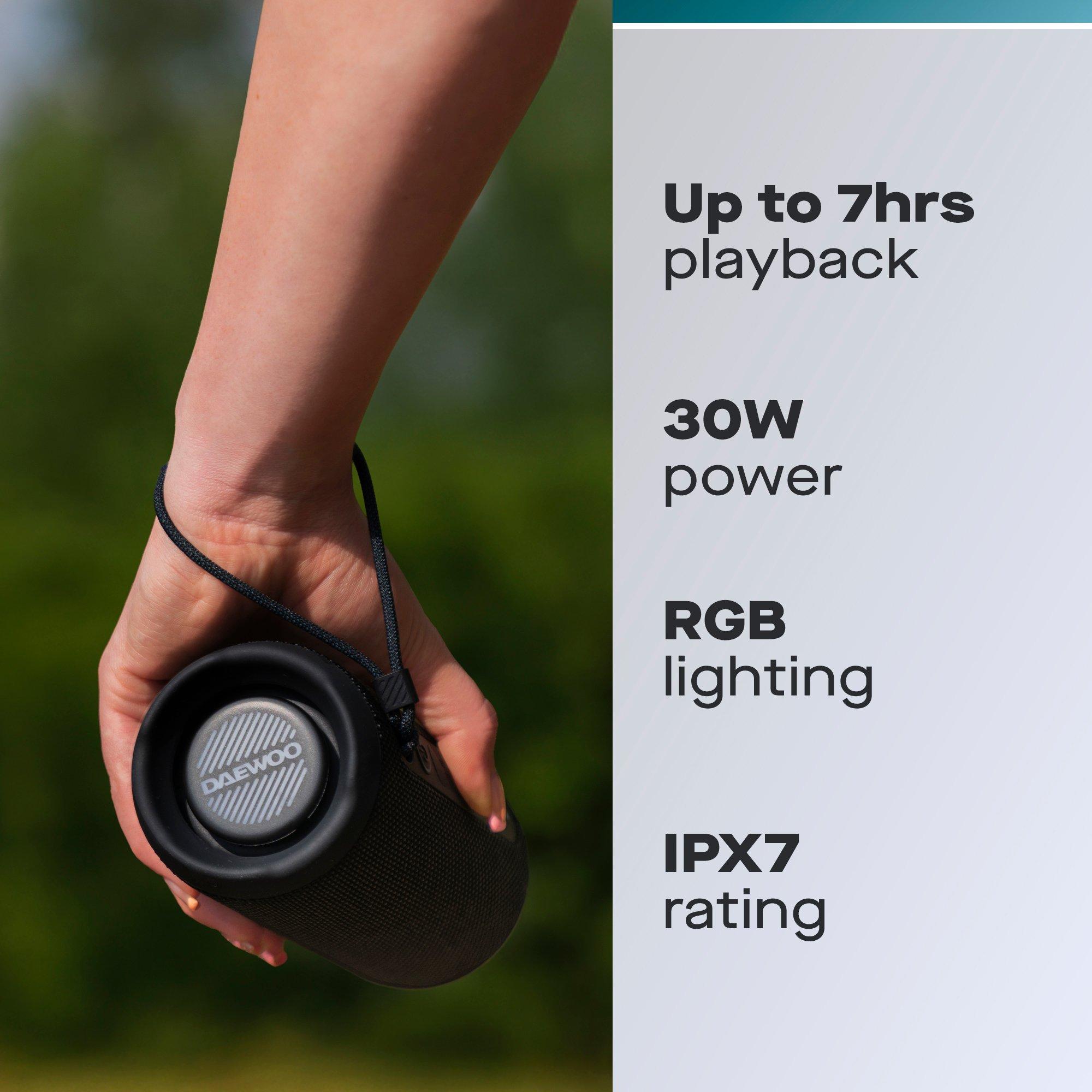 Black - Daewoo Electricals - BOOM BEATS SPLASH 30W STEREO WIRELESS SPEAKER - 2