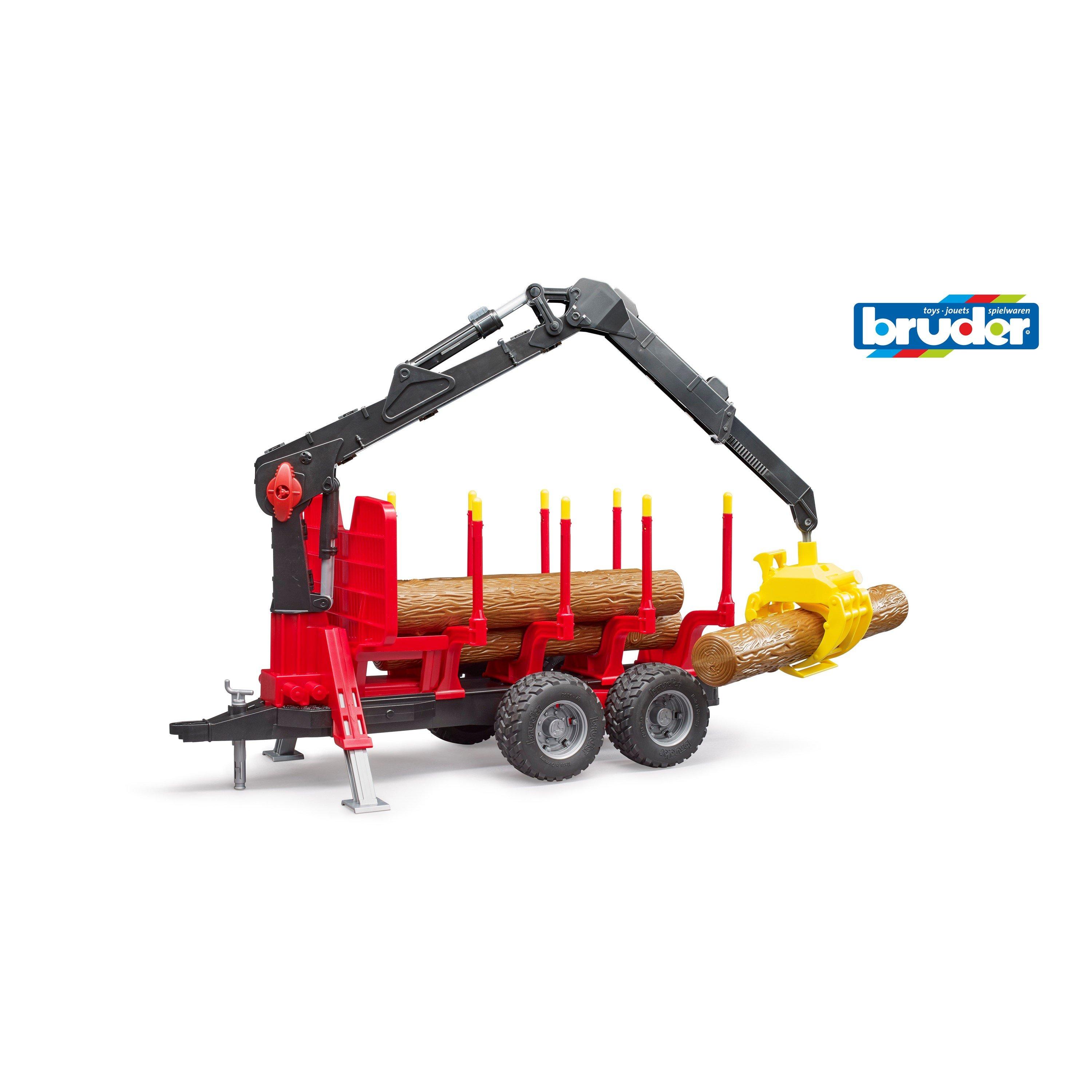 Multi - Bruder - Bruder 1:16 Forestry trailer with loading crane 4 - 1