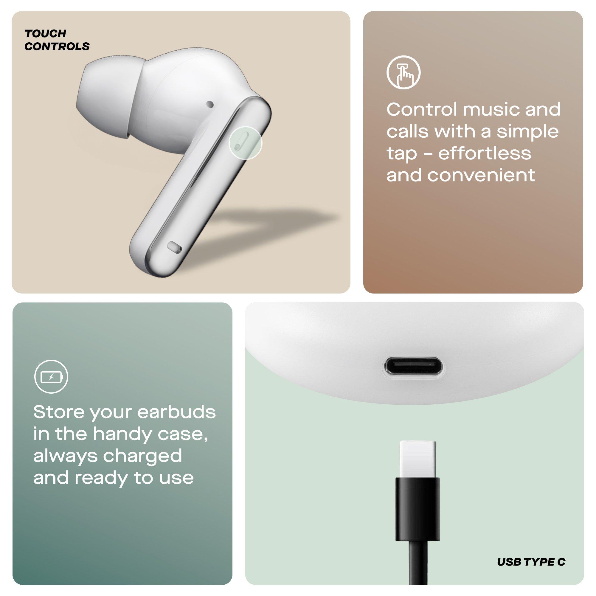 White - Daewoo Electricals - White Air Buds Pro Noise Cancelling Bluetooth Earb - 4