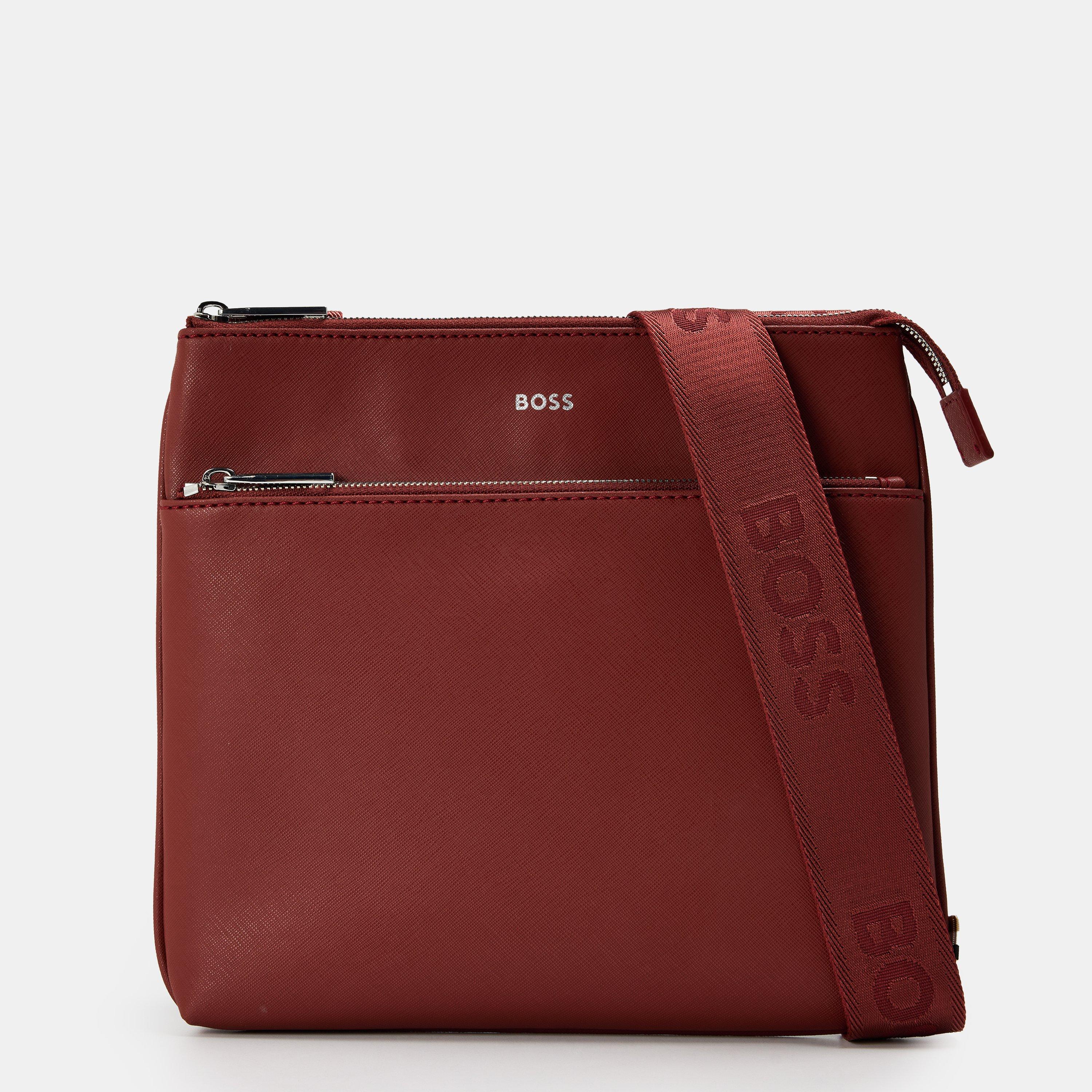 Open Brown - Boss - Men's Zair Large Envelope-Style Adjustable Cross Body Bag - 1