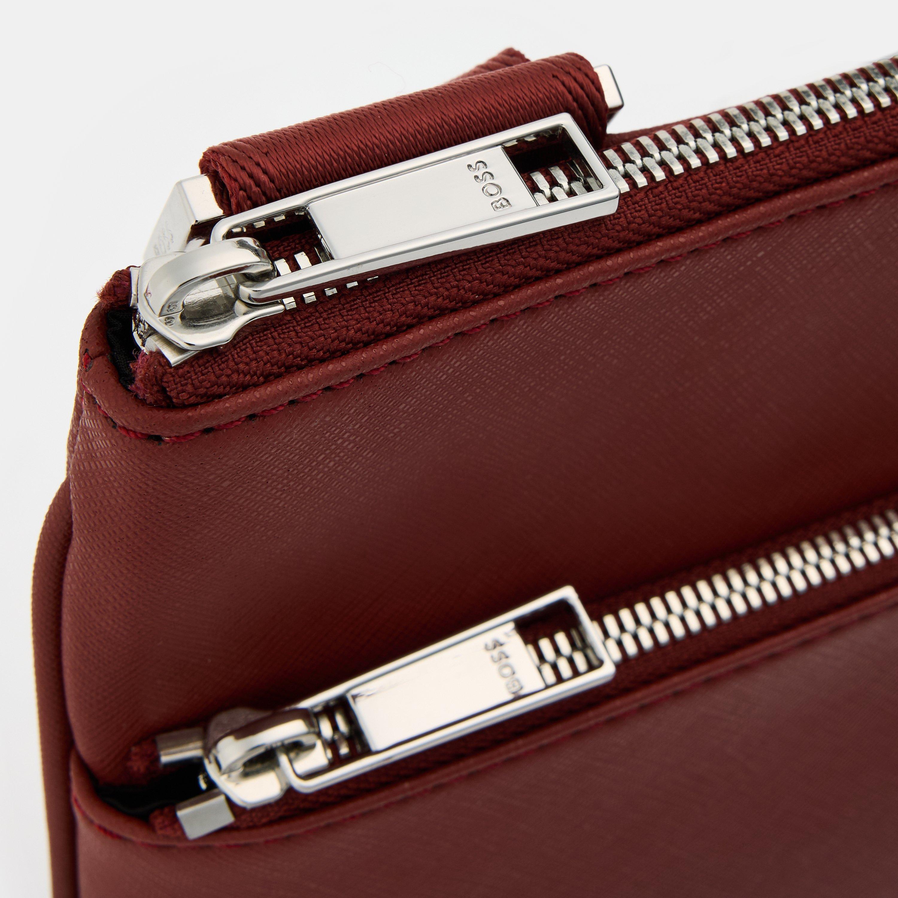 Open Brown - Boss - Men's Zair Large Envelope-Style Adjustable Cross Body Bag - 3