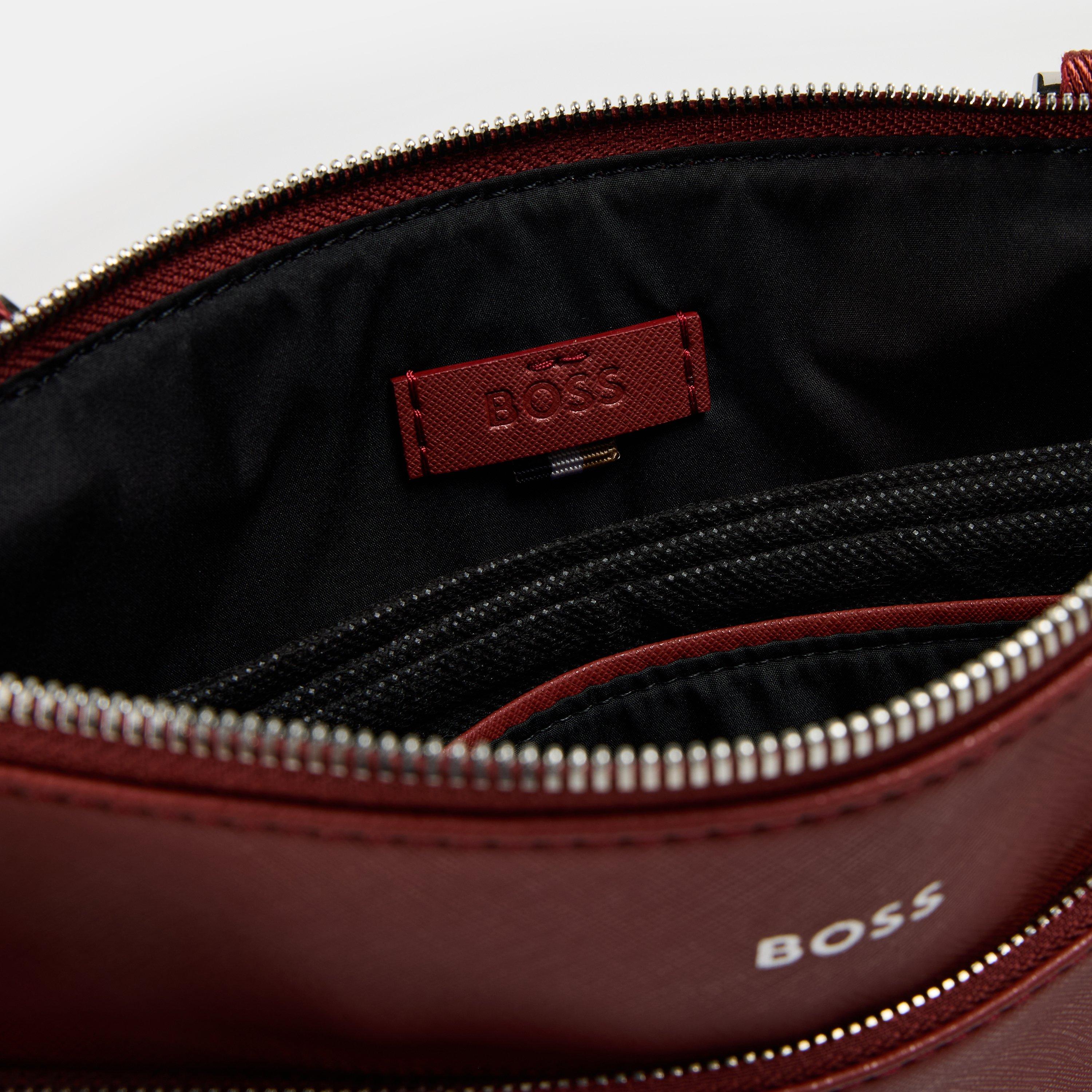Open Brown - Boss - Men's Zair Large Envelope-Style Adjustable Cross Body Bag - 4