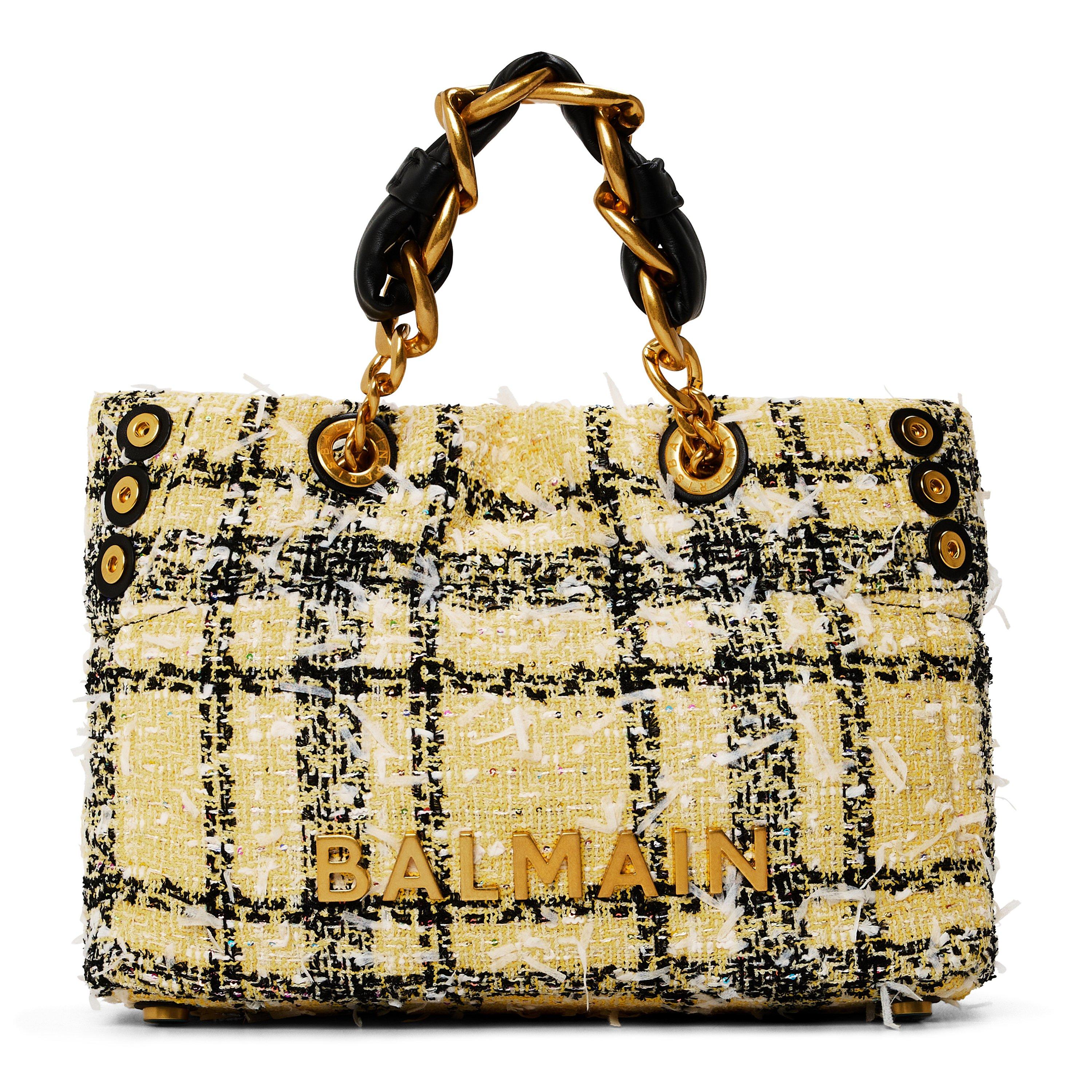 Pale Yellow - Balmain - Balmain Tweed Bag Ld54 - 1
