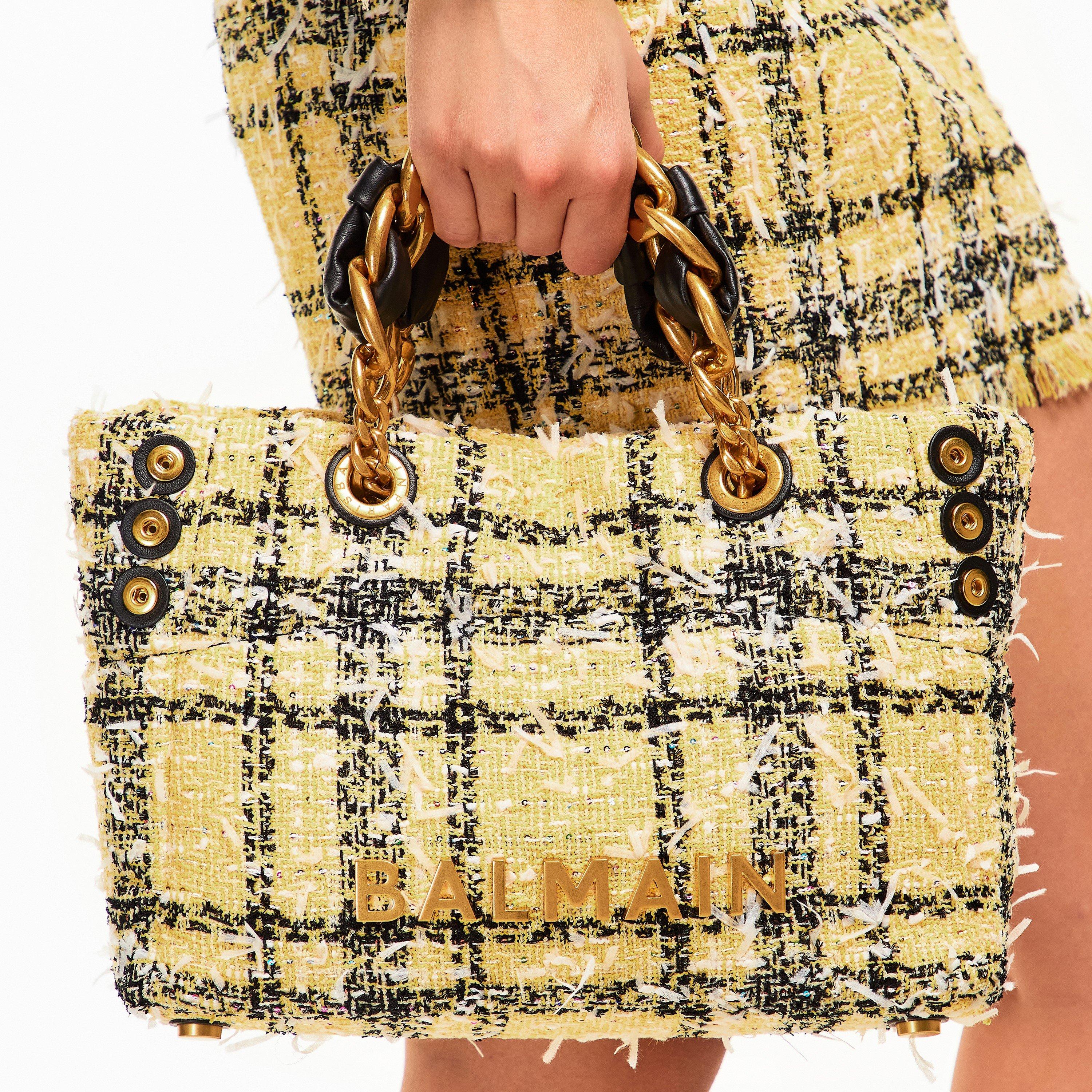 Pale Yellow - Balmain - Balmain Tweed Bag Ld54 - 3