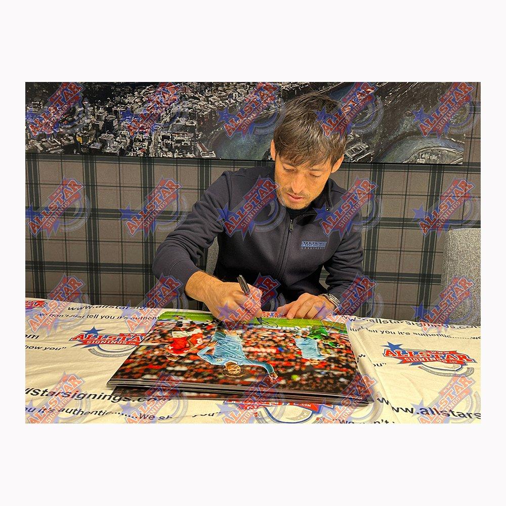 Blue - AllStarSignings Ltd - David Silva signed & framed Manchester City photog - 2