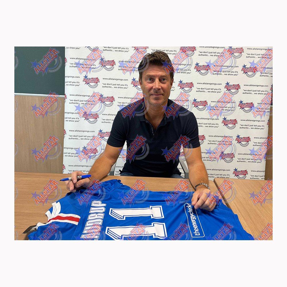 Navy Blue - AllStarSignings Ltd - Brian Laudrup signed & framed Glasgow Rangers shir - 2