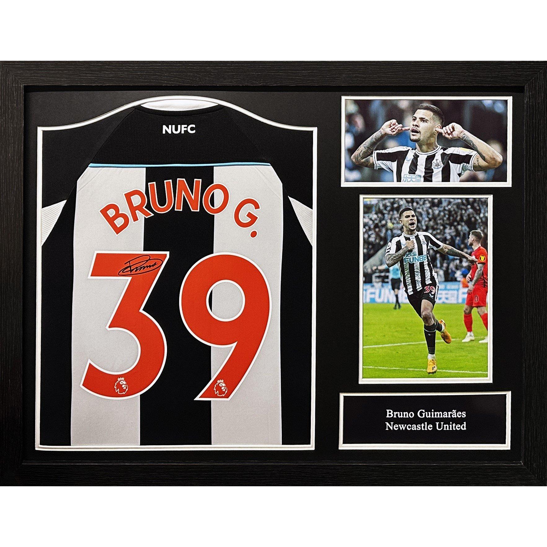 Black - AllStarSignings Ltd - Bruno Guimaraes signed & framed Newcastle United s - 1