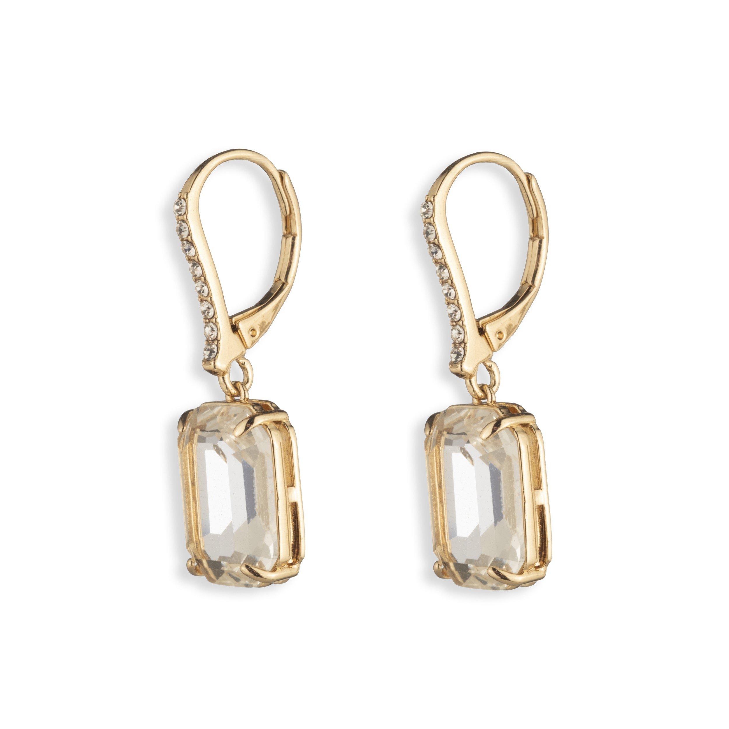 GLD/CRY - Lauren by Ralph Lauren - Lauren Ralph Lauren Gold Tone & Crystal Boxed Drop Earrings - 2