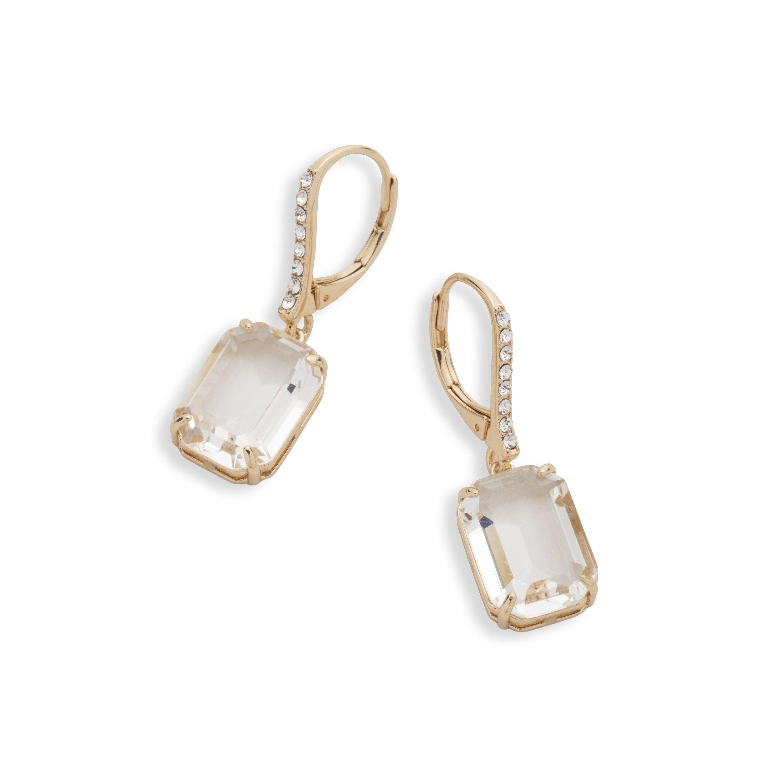 GLD/CRY - Lauren by Ralph Lauren - Lauren Ralph Lauren Gold Tone & Crystal Boxed Drop Earrings - 3