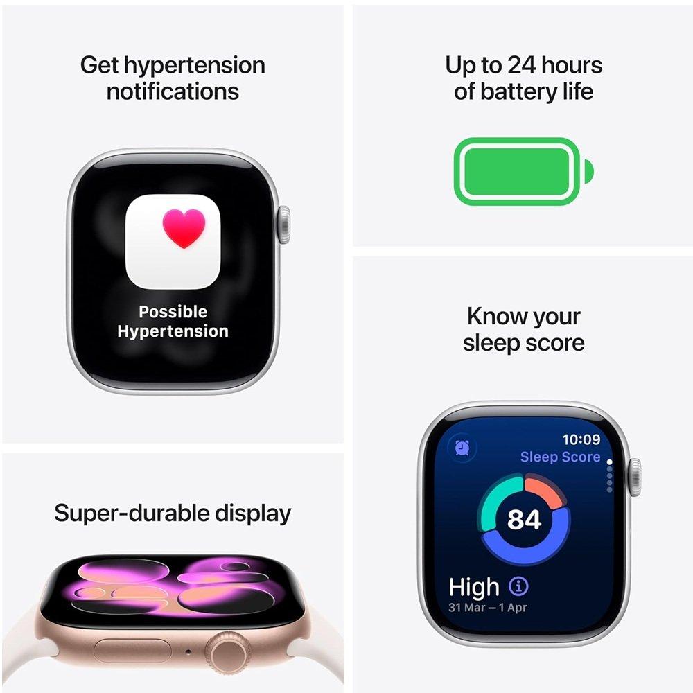 Black - Apple - Watch Series 11 GPS 46mm Aluminium Sport Band S/M - 2
