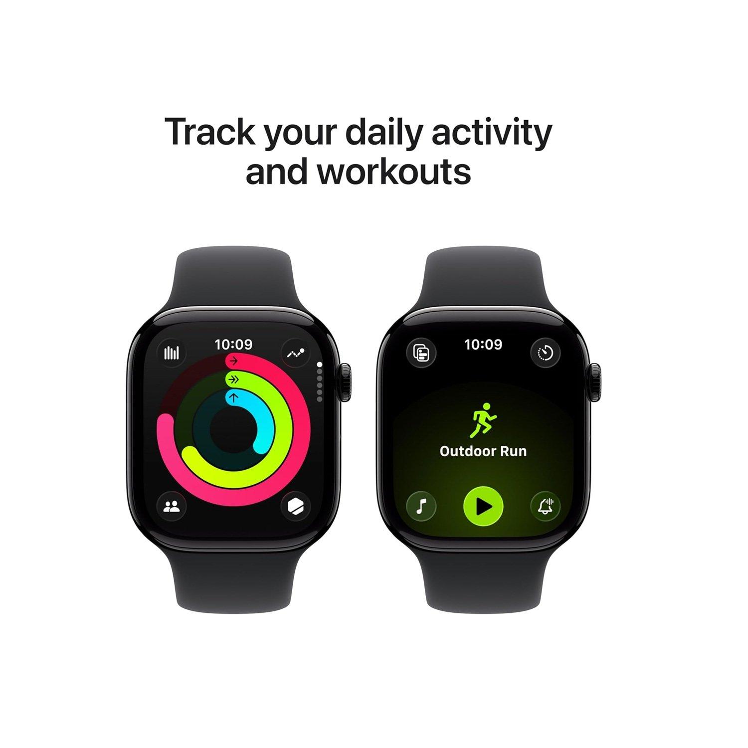 Black - Apple - Watch Series 11 GPS 46mm Aluminium Sport Band S/M - 3