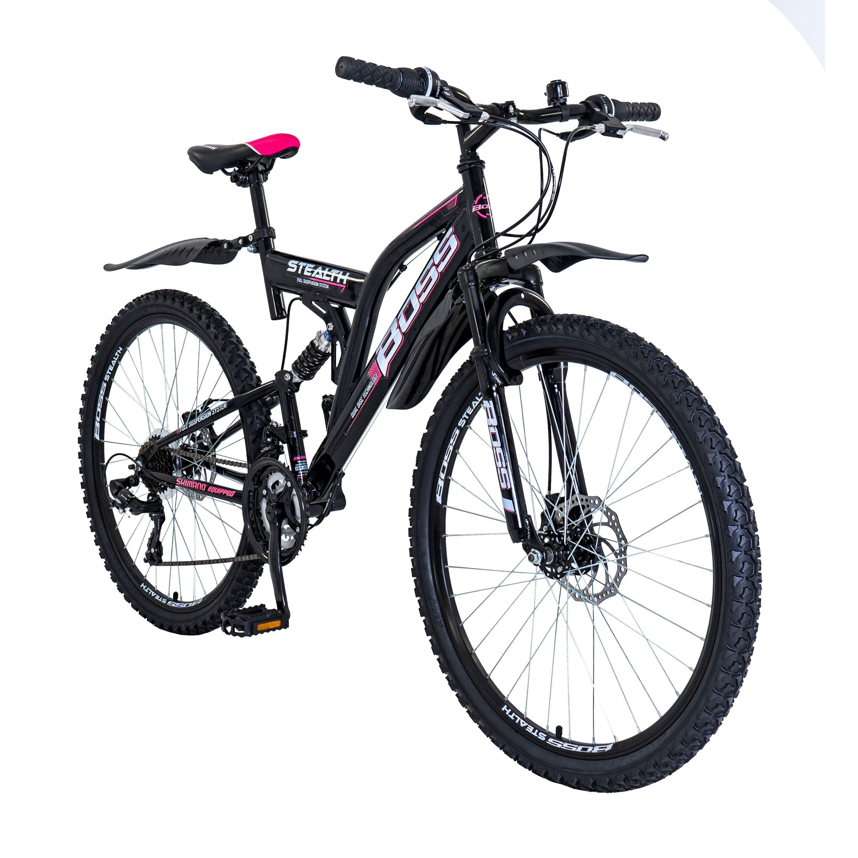 Black - Boss - Boss Stealth 26 Mountain Bike - Black/Pink - 2
