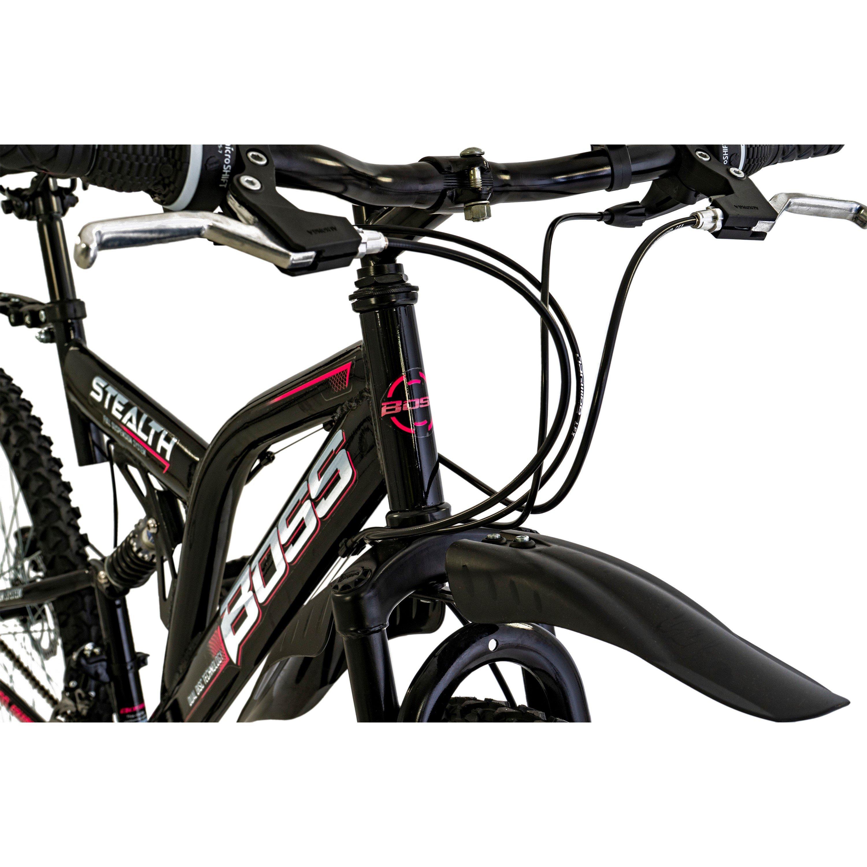 Black - Boss - Boss Stealth 26 Mountain Bike - Black/Pink - 6