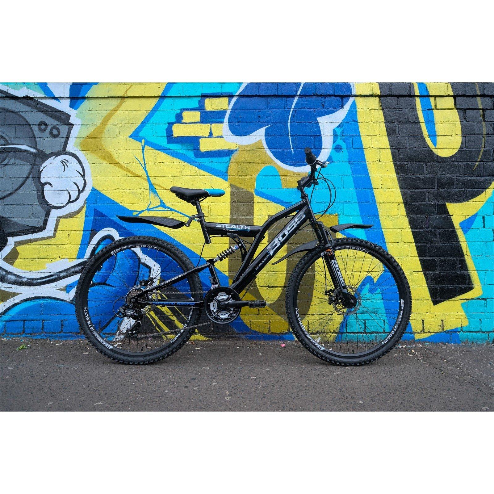 Black - Boss Bikes - Boss Stealth 26 Mountain Bike - Black/blue - 2