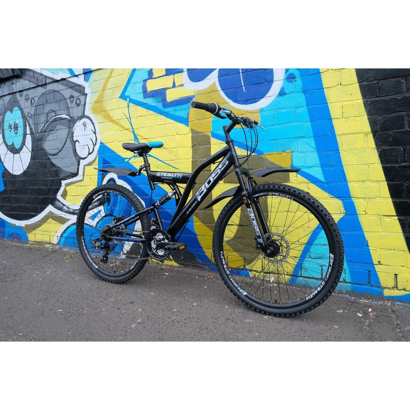 Black - Boss Bikes - Boss Stealth 26 Mountain Bike - Black/blue - 3