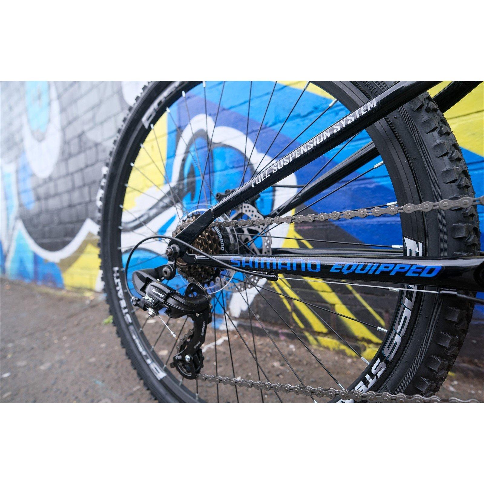 Black - Boss Bikes - Boss Stealth 26 Mountain Bike - Black/blue - 4
