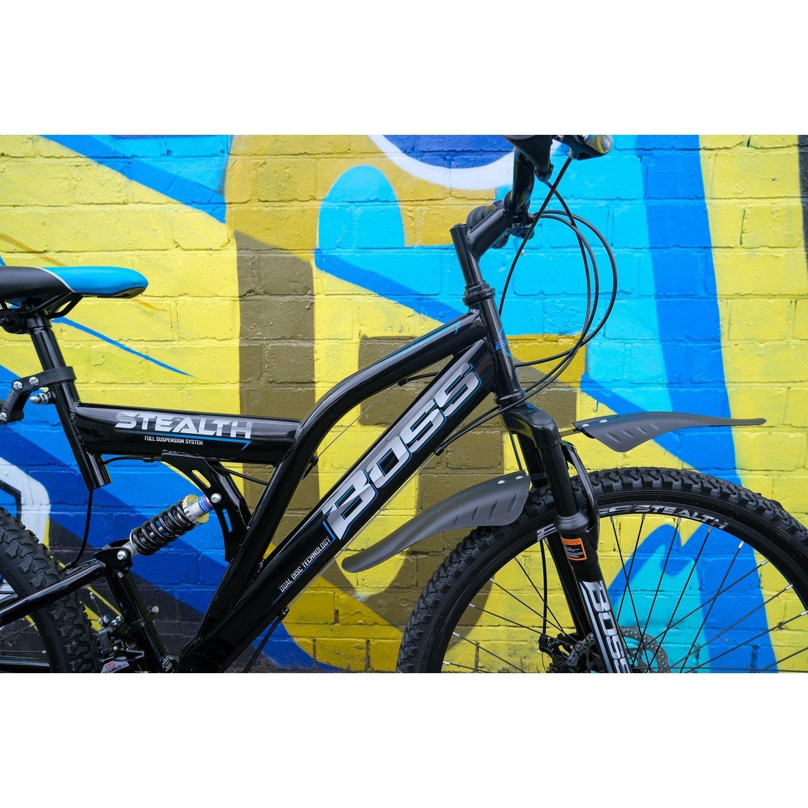 Black - Boss Bikes - Boss Stealth 26 Mountain Bike - Black/blue - 6