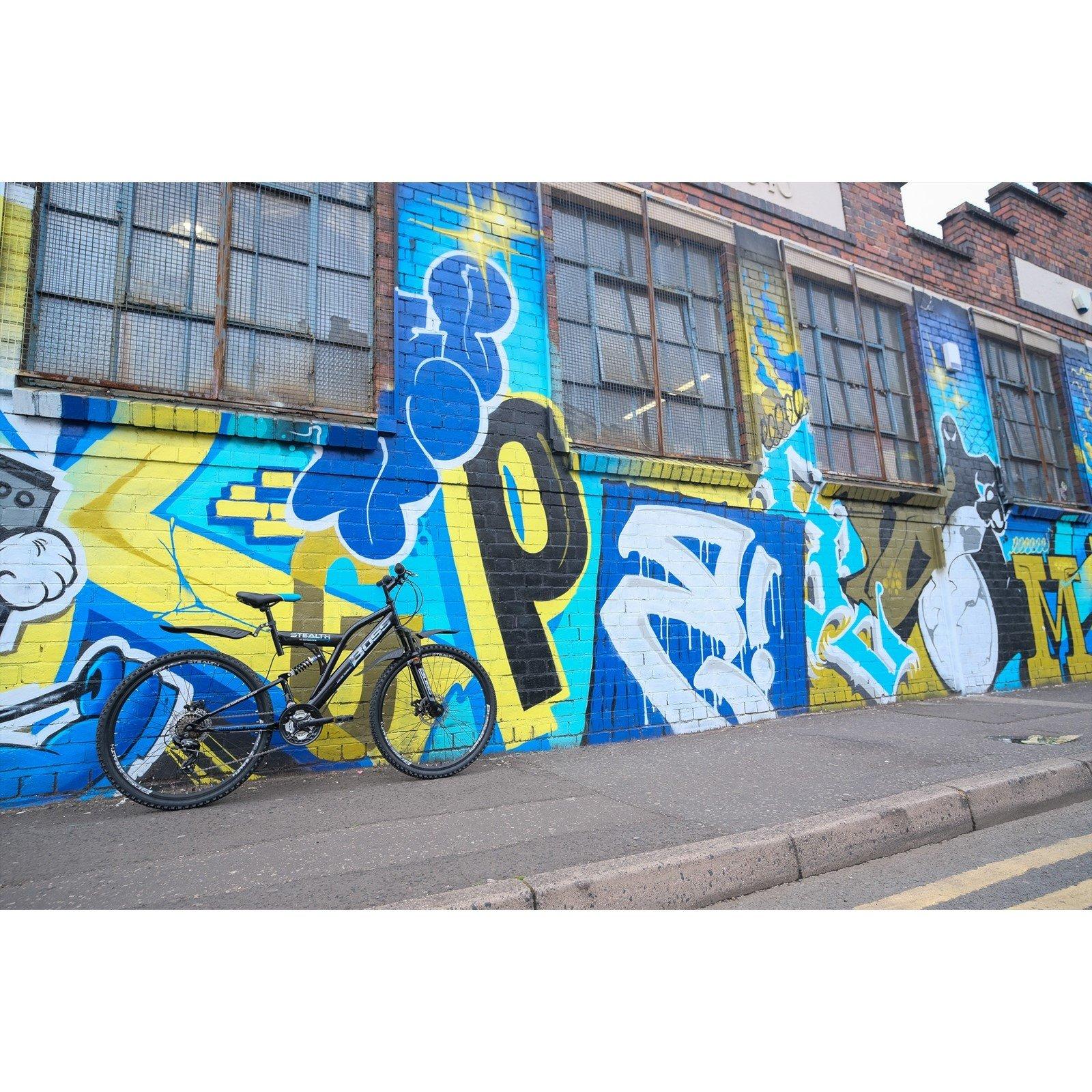 Black - Boss Bikes - Boss Stealth 26 Mountain Bike - Black/blue - 8