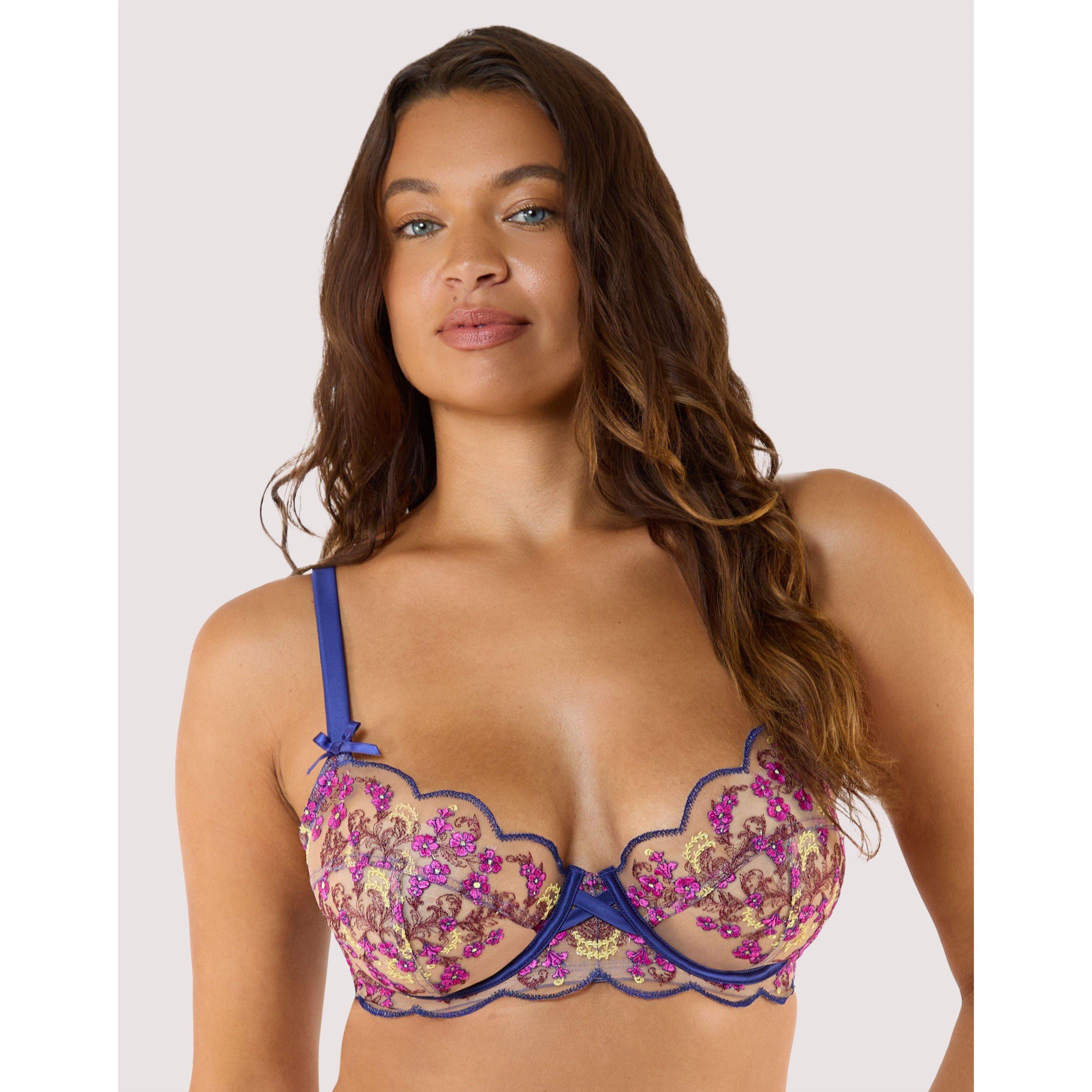 Blue - Playful Promises - Thea Blue Baroque Embroidery D+ Bra - 2