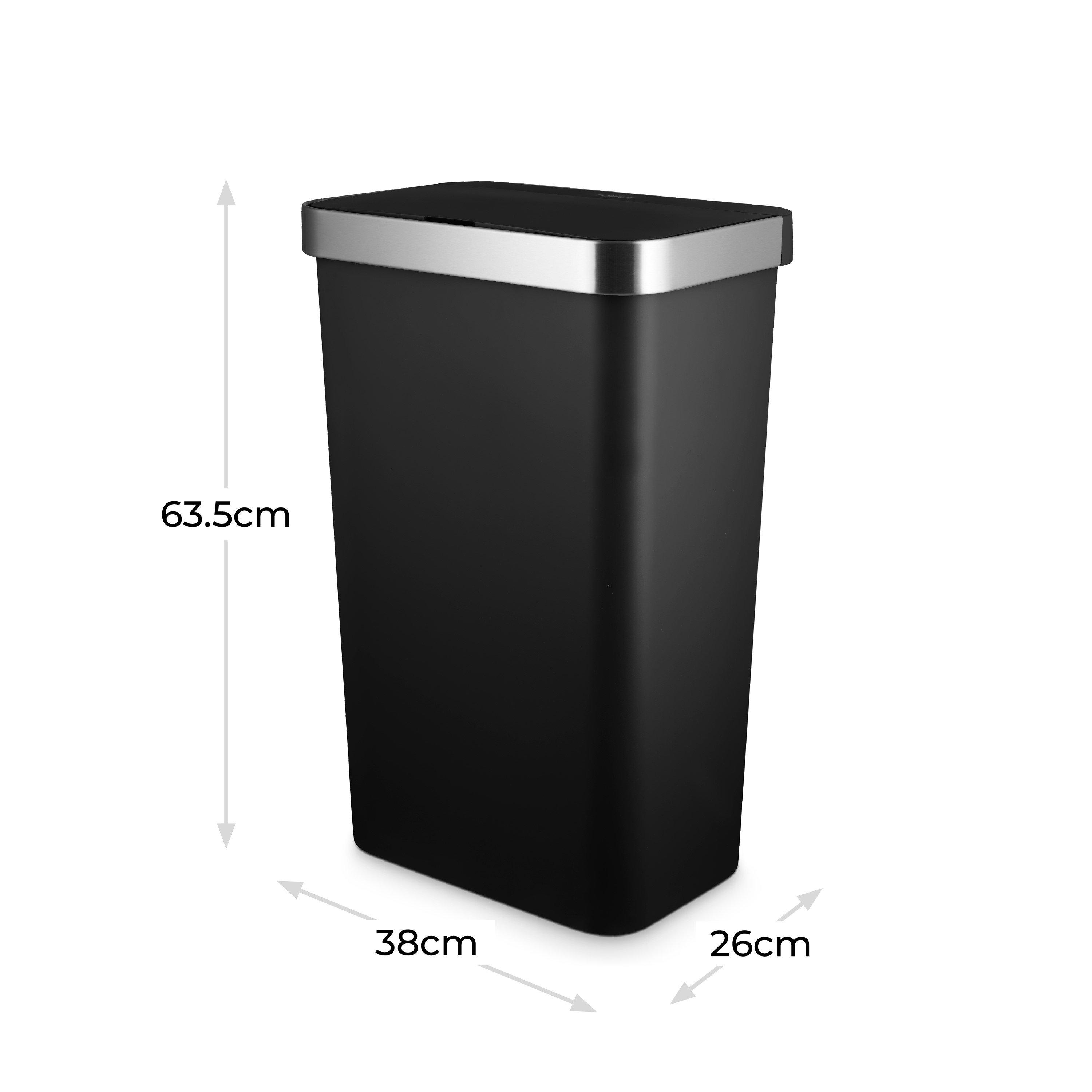 Black - Tower - 50L Rectangular ABS Sensor Bin - 6