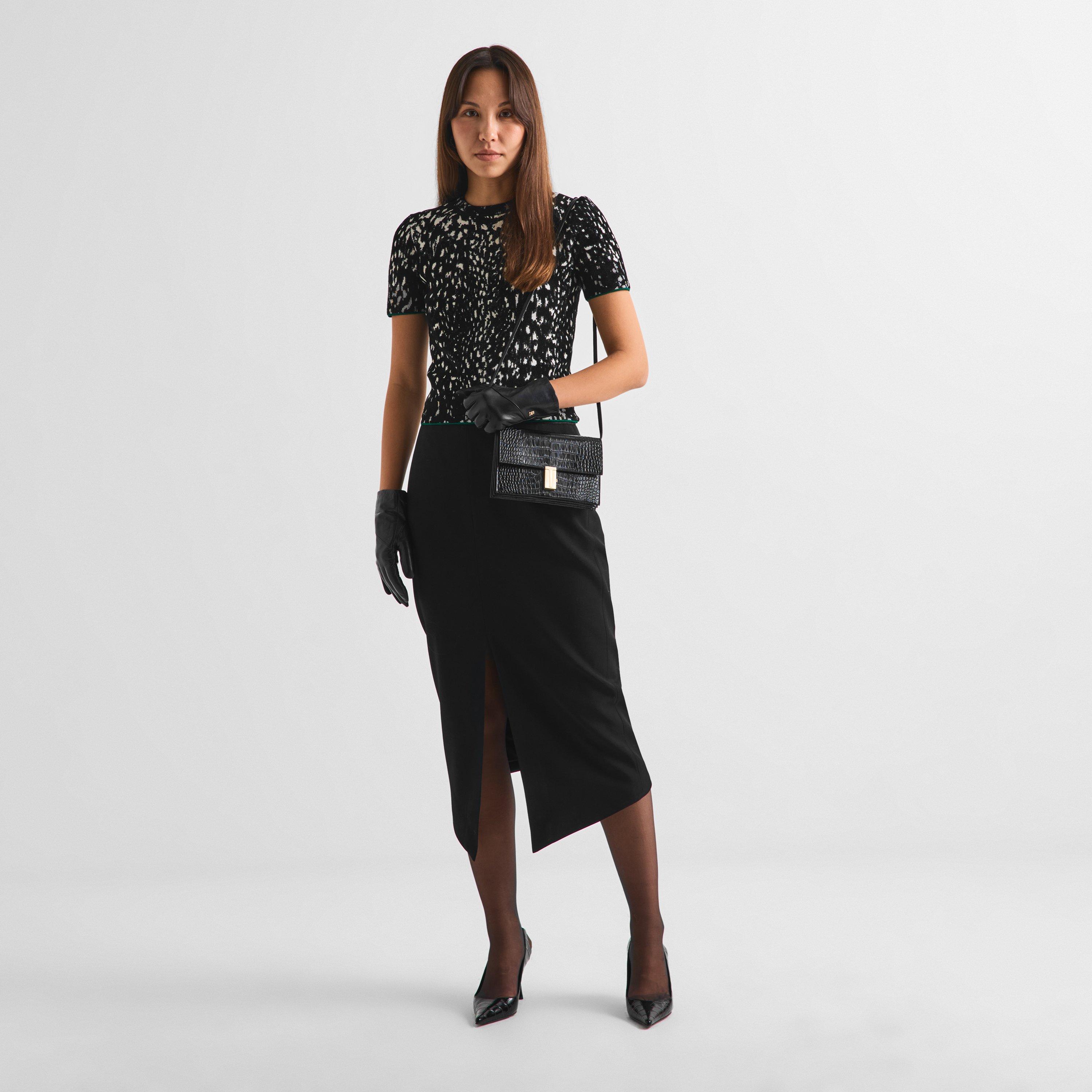 Black - Tom Ford - Women's Croc Mini Leather Crossbody Bag - 4