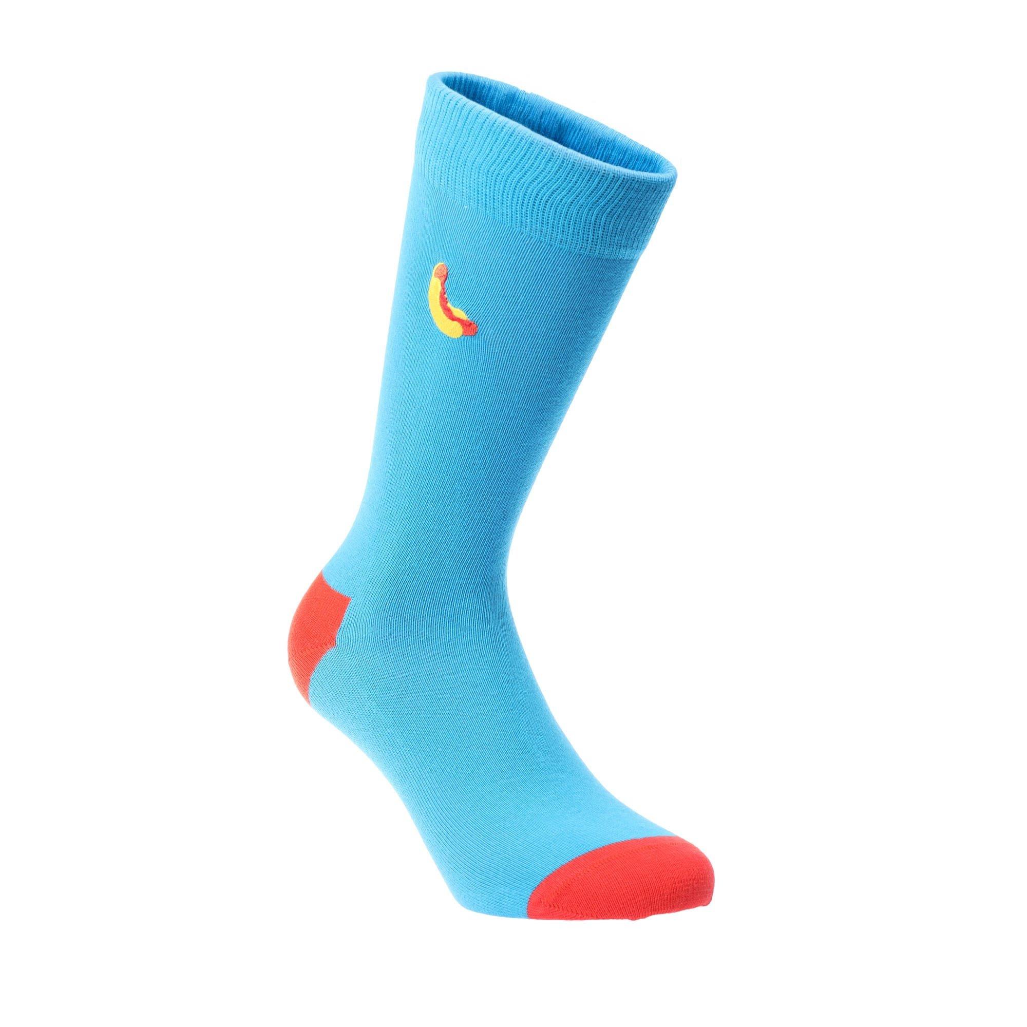 Turquoise - Happy Socks - Embroidery Hot Dog Socks - 1