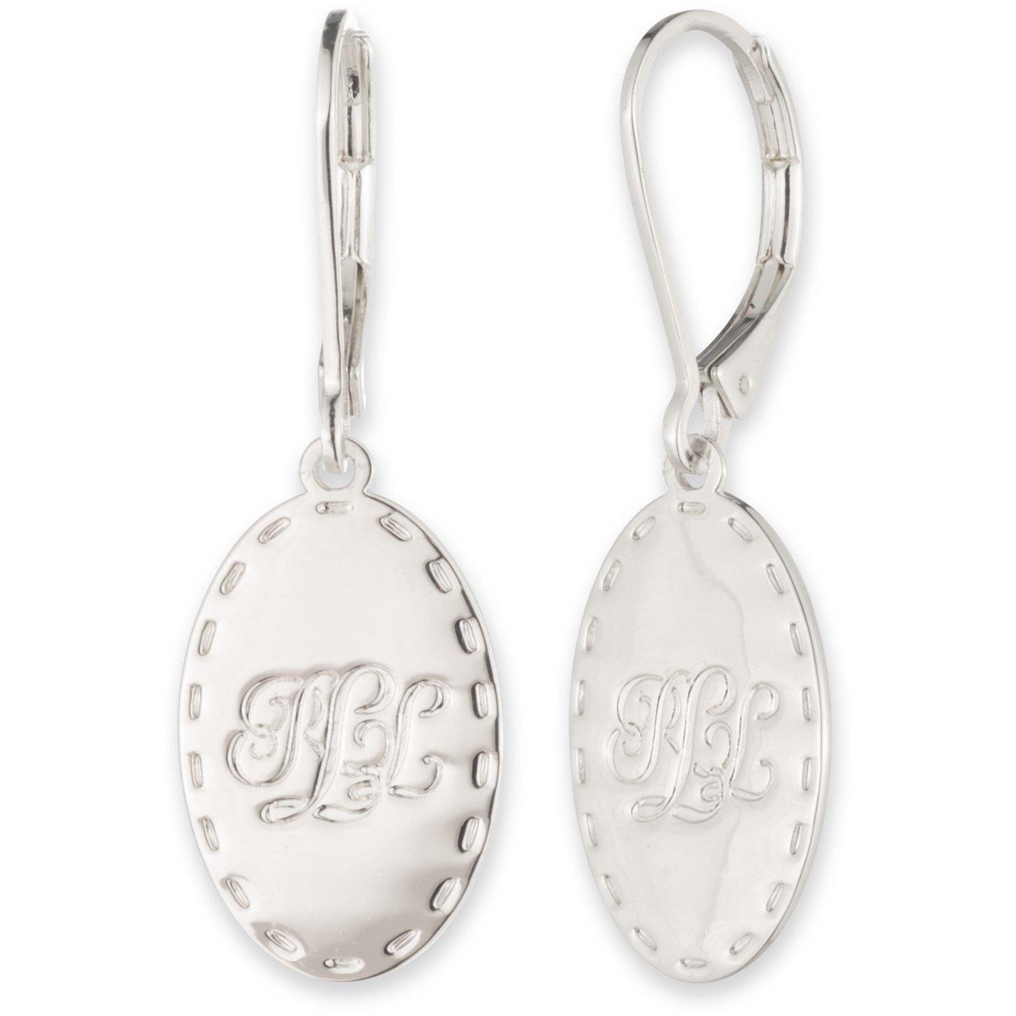 SLV - Lauren Ralph Lauren - Lauren Ralph Lauren Logo Drop Earrings - 1