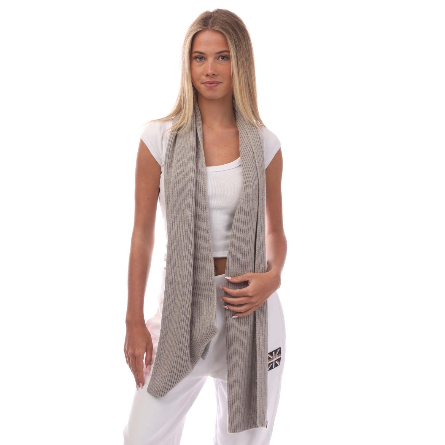 Grey - Boss - Laura Ribbed Scarf - 1