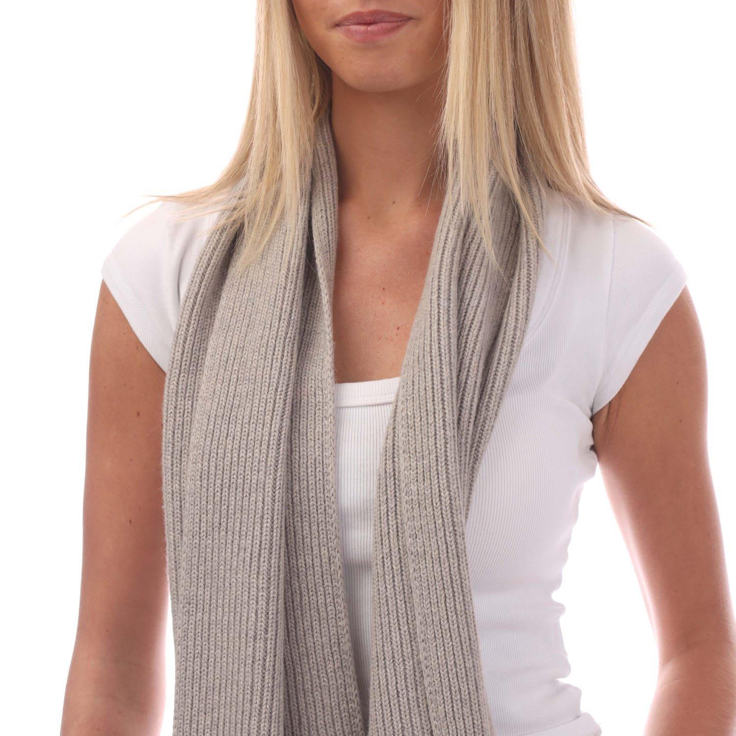 Grey - Boss - Laura Ribbed Scarf - 2