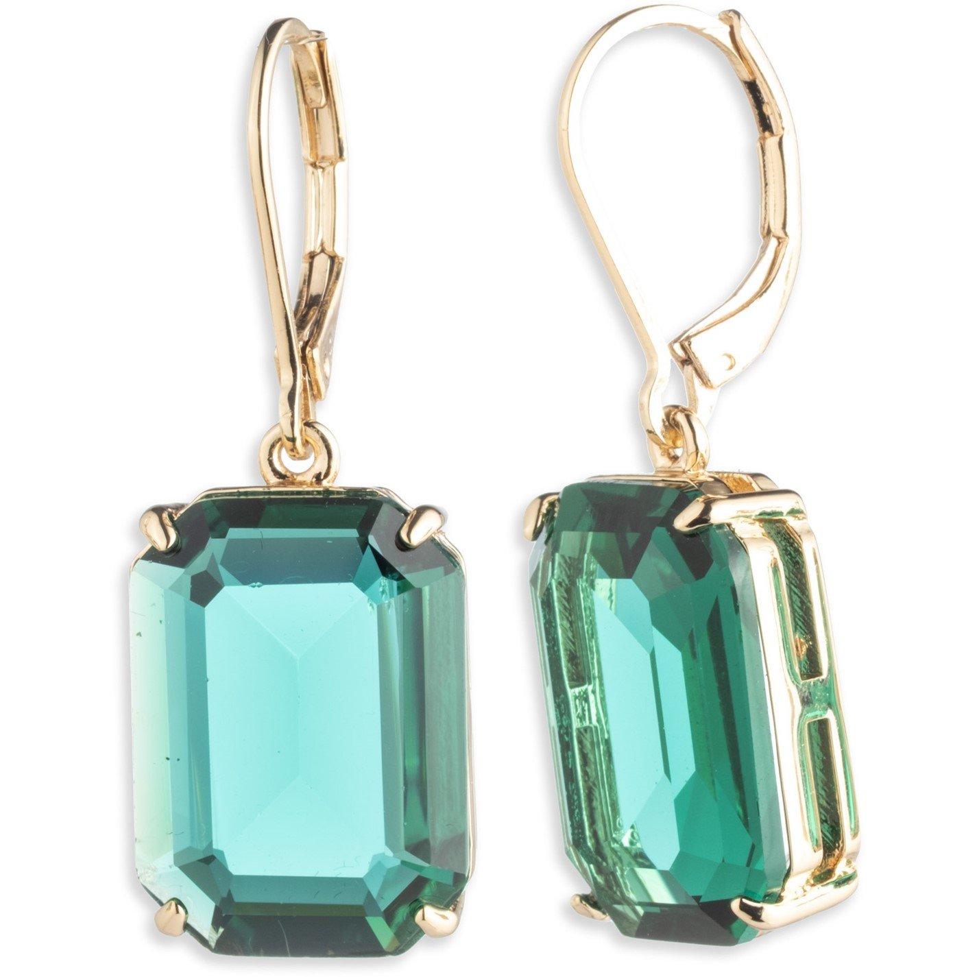 Gld/Emerald - Lauren Ralph Lauren - Lauren Ralph Lauren Emerald Green Crystal Drop Earrings - 1
