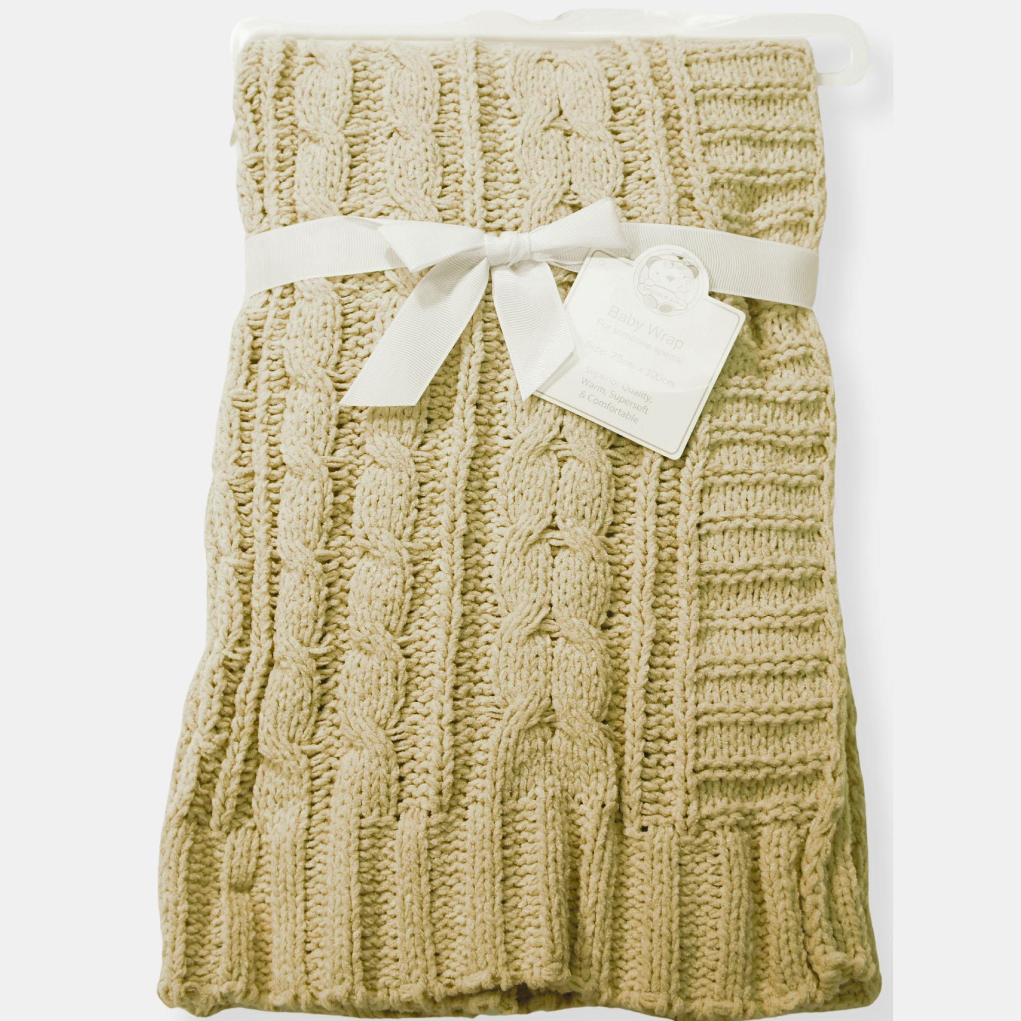 Taupe - Snuggle Baby - Knitted Wrap Blanket - 1