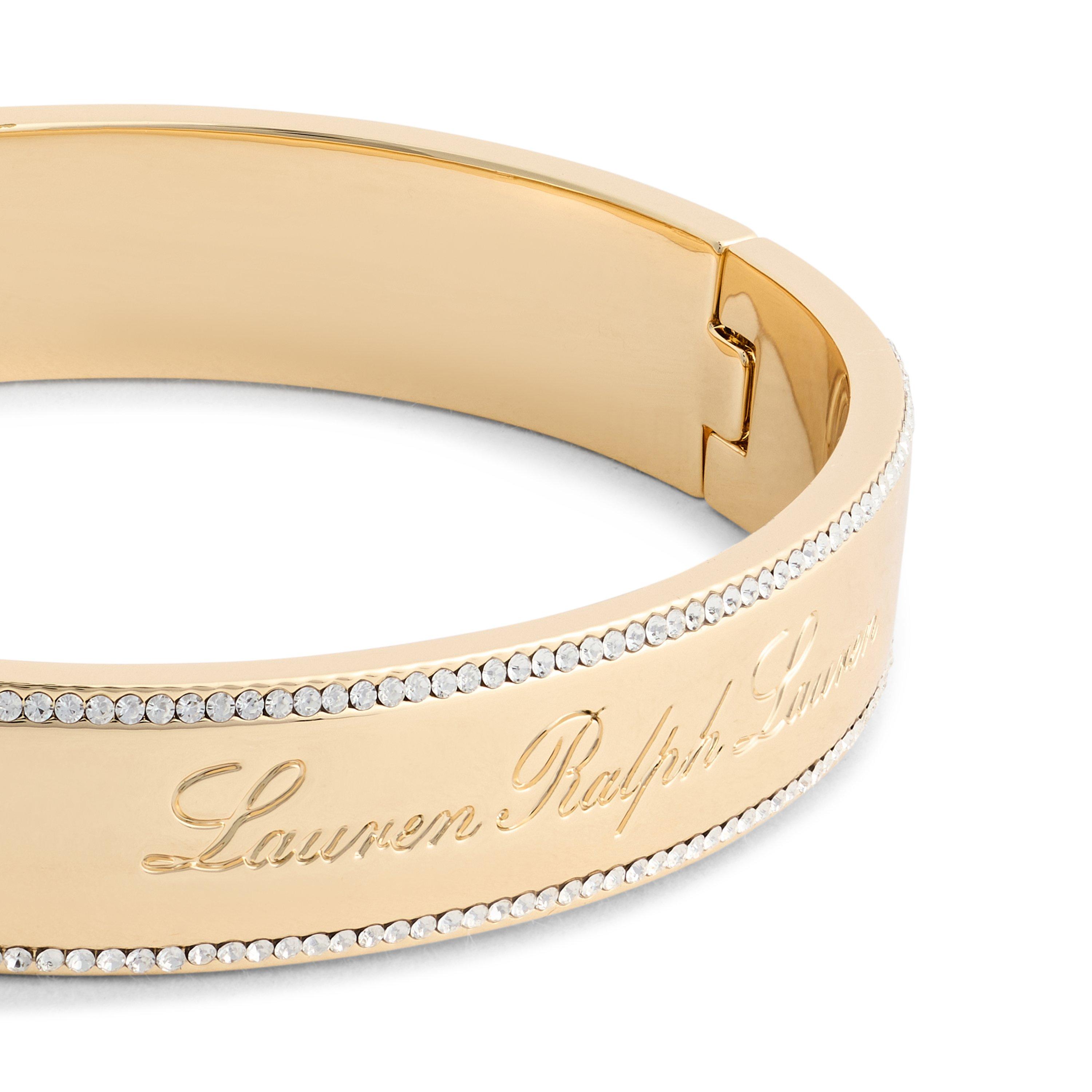 GLD/CRY - Lauren by Ralph Lauren - Lauren Ralph Lauren Gold & Crystal Logo Bangle - 2