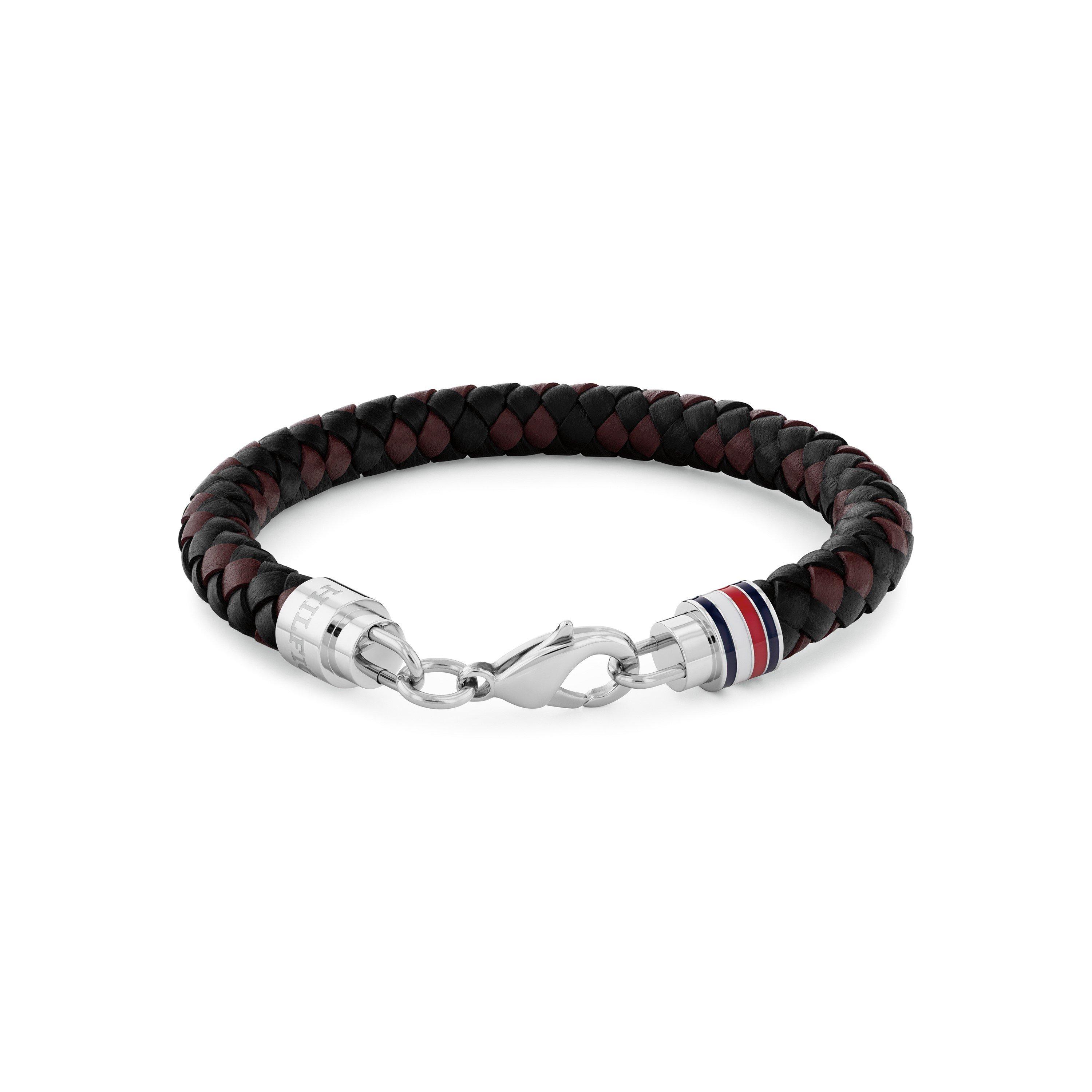 Brown - Tommy Hilfiger - Mens Braided Leather Bracelet - 1