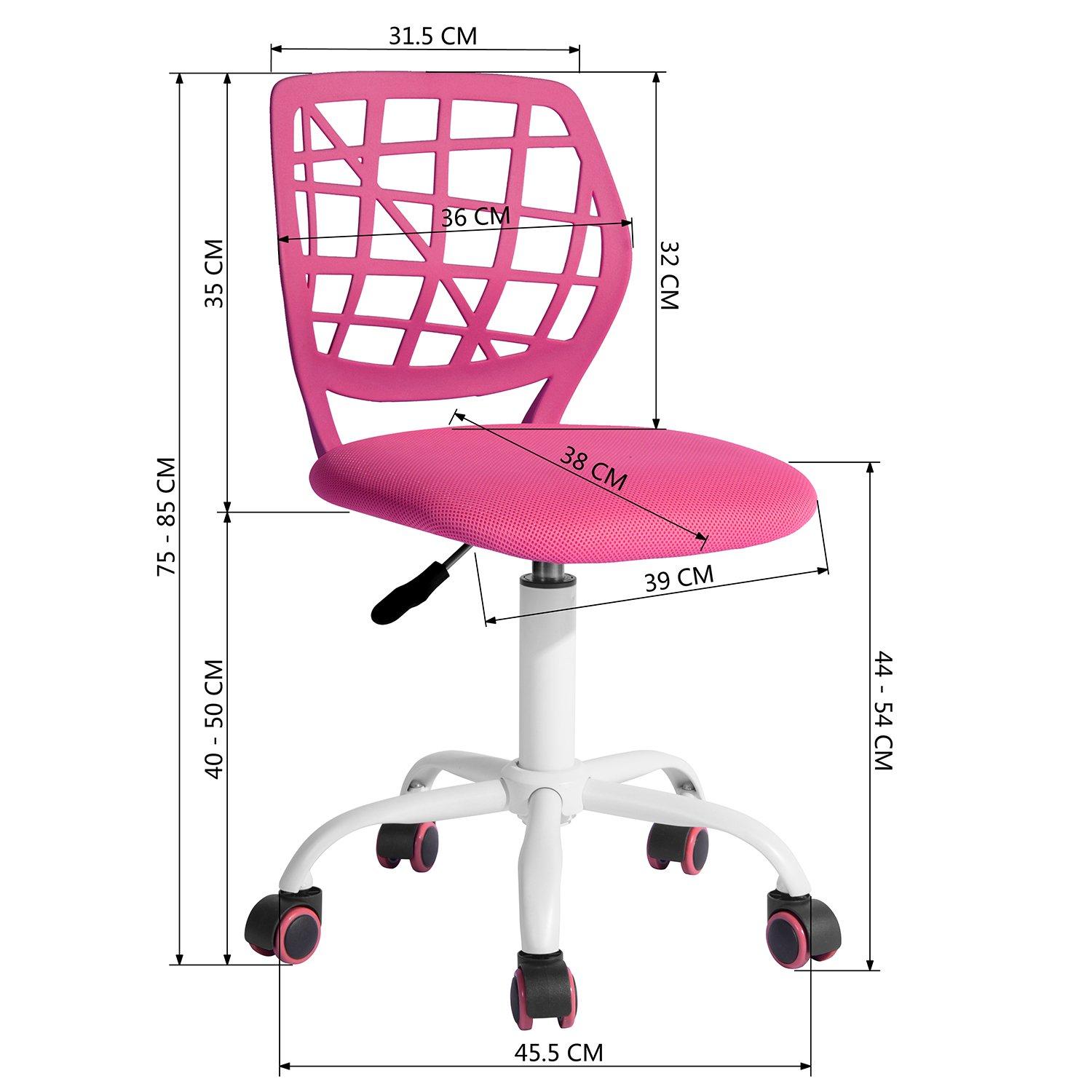 Pink - Urban Meuble - Kids Swivel Desk Chair ¿¿ Adjustable Height - 5