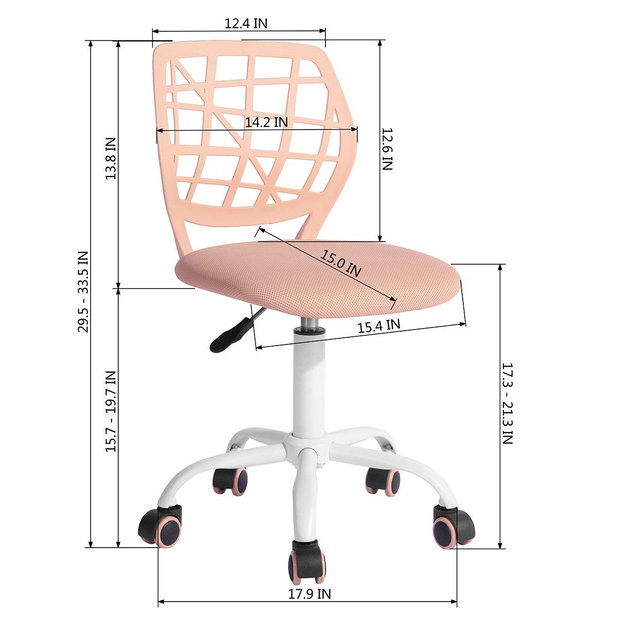Pink 2 - Urban Meuble - Kids Swivel Desk Chair – Adjustable Height - 5