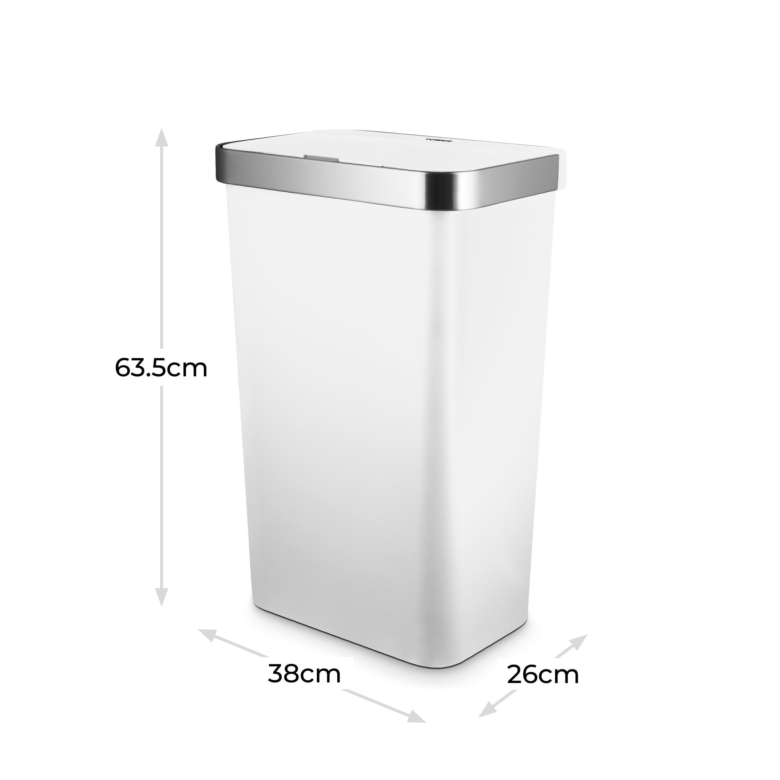 White - Tower - 50L Rectangular ABS Sensor Bin - 6