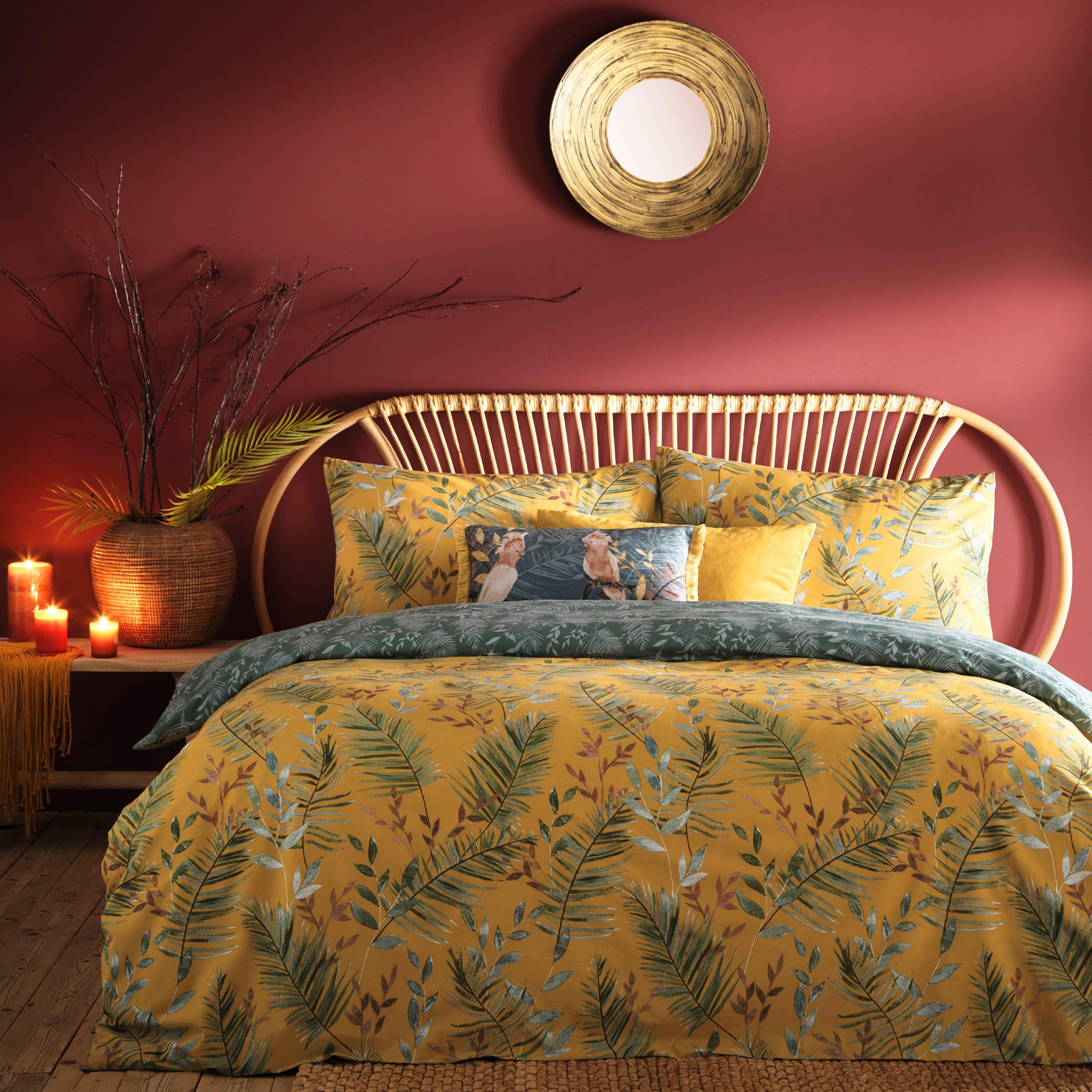 Furn.  Mazari Exotic Jungle Duvet Set - Mustard - Single