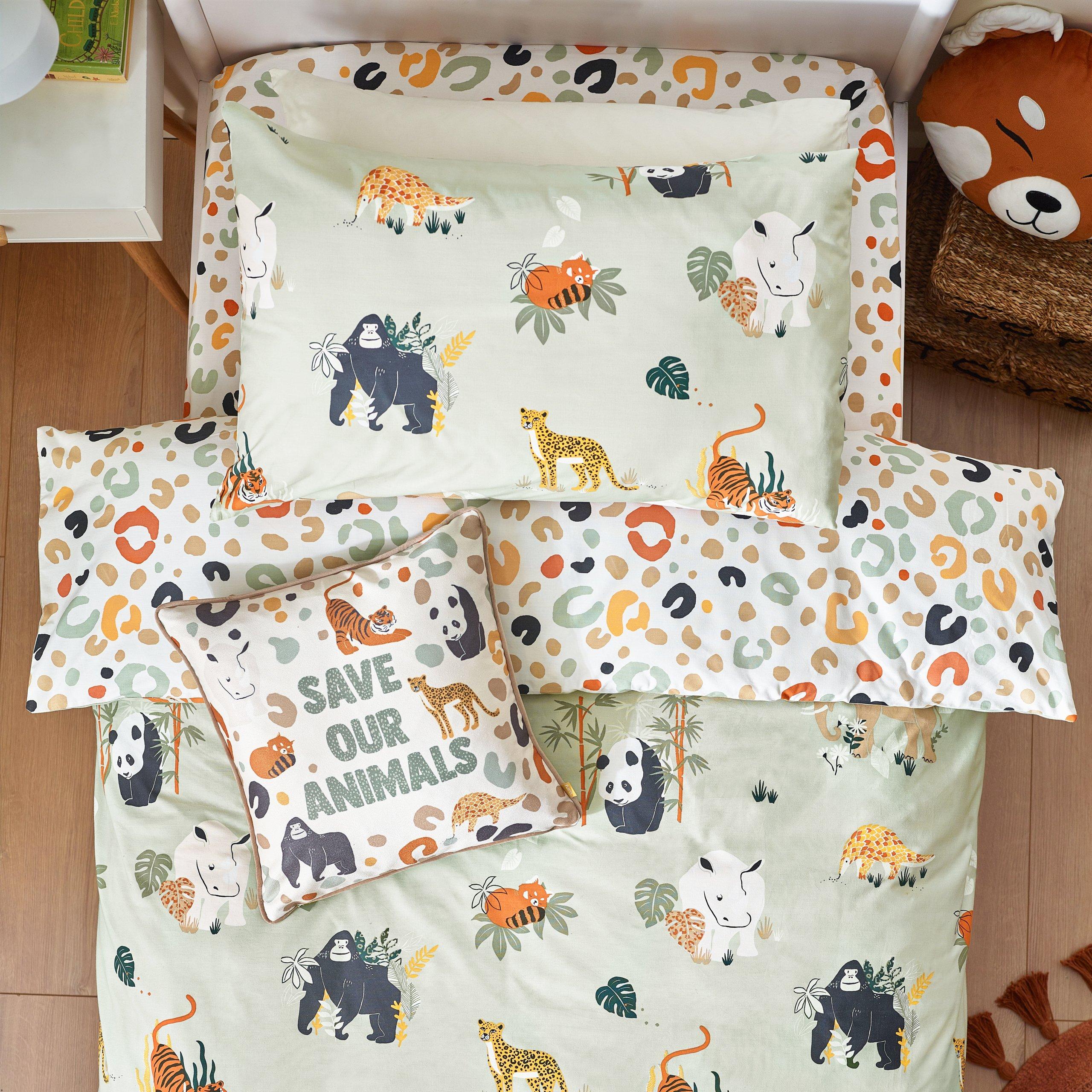 Multicolour/Gre - little furn. - Wildlife Animal Reversible Duvet Set - 3