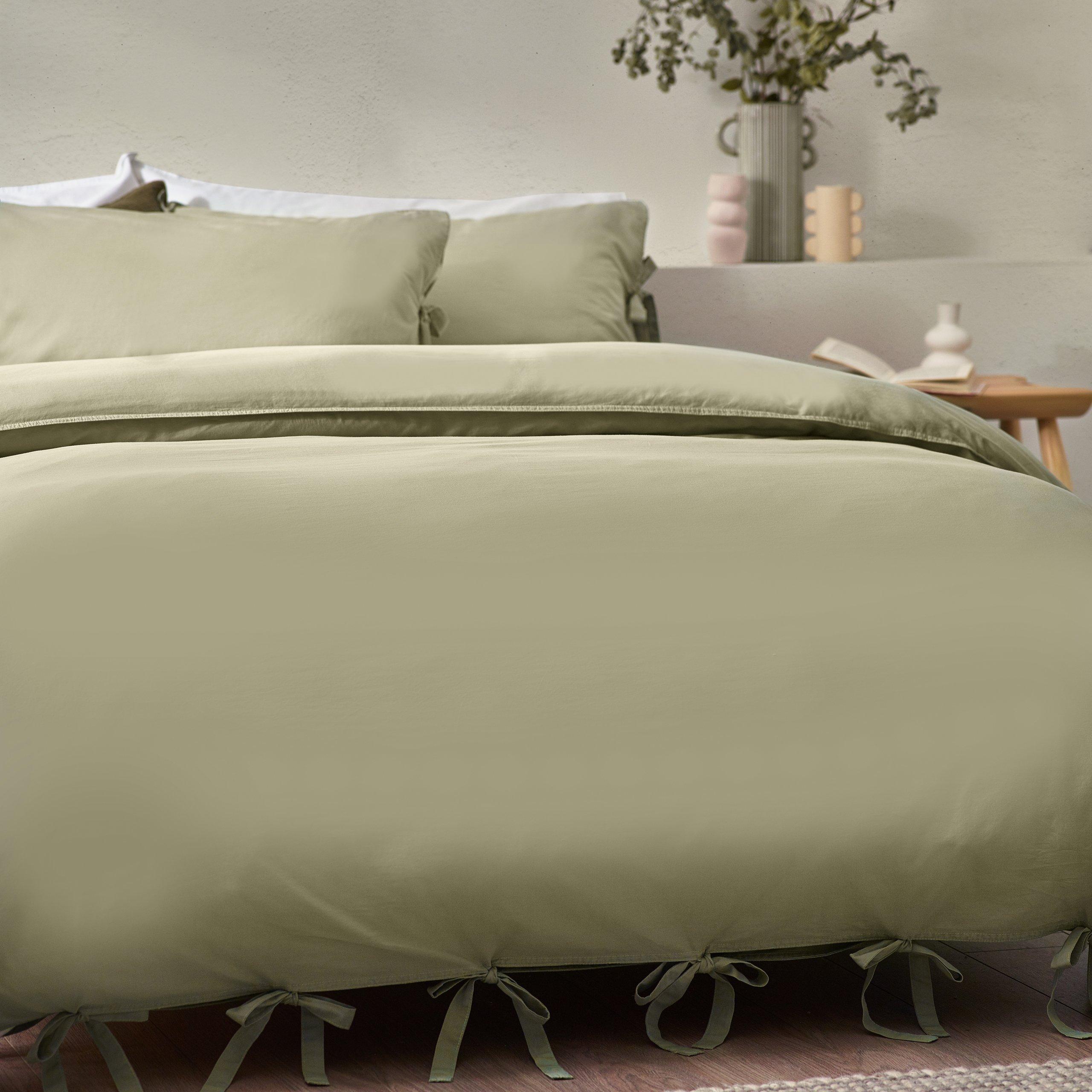 Soft Sage - Yard - Mallow Bowtie Cotton Duvet Set - 2